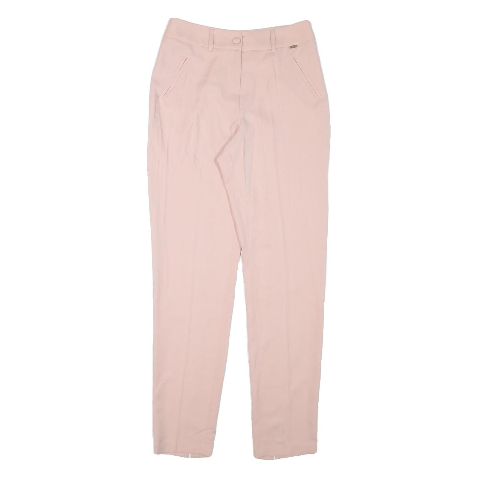 SARAH CHOLE Womens Polyester Blend Pink Regular Straight Trousers W30 L30 Formal Refurbished - N/A refurbished available on Cerqular