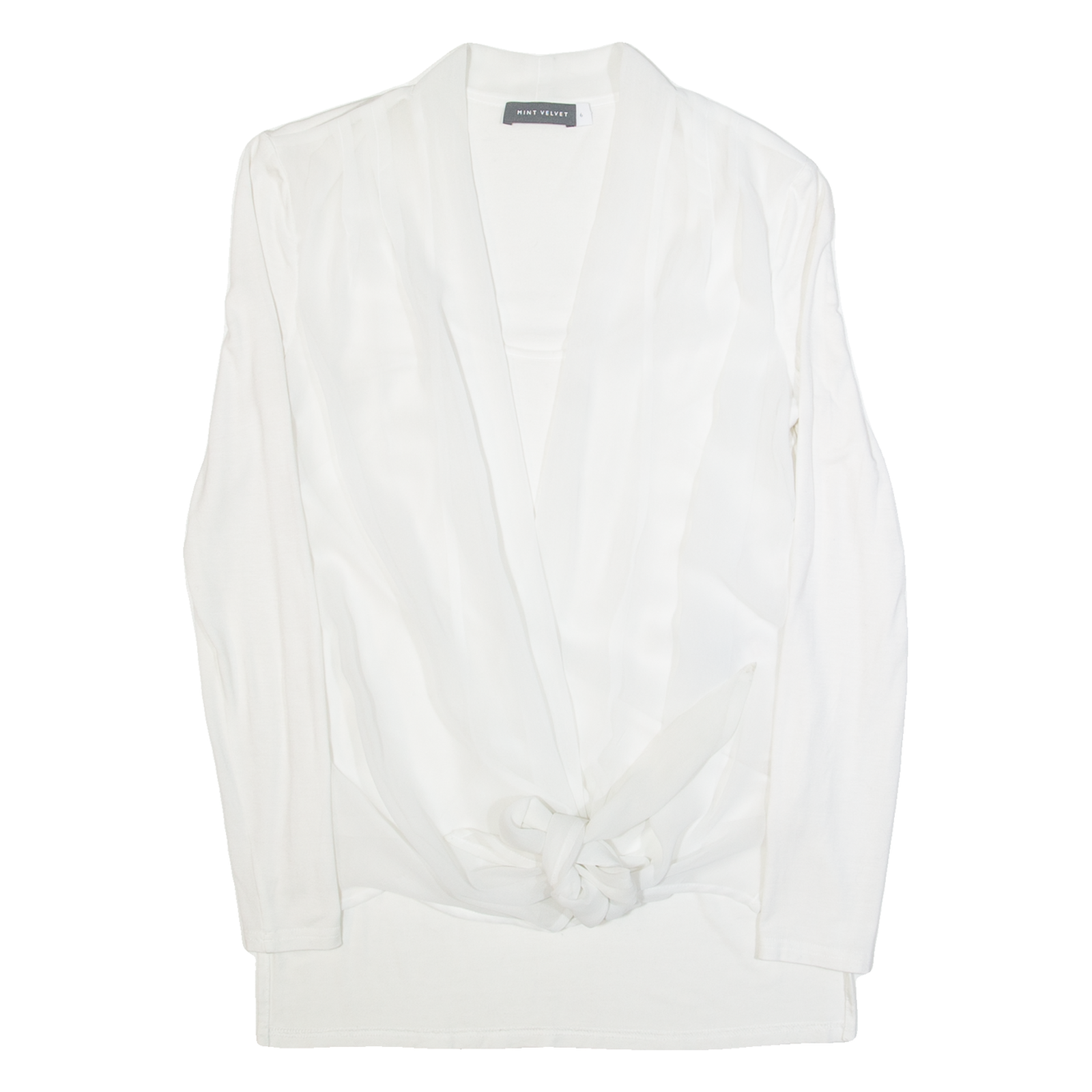 MINT VELVET Womens Top White Long Sleeve UK 6 Refurbished - N/A refurbished available on Cerqular