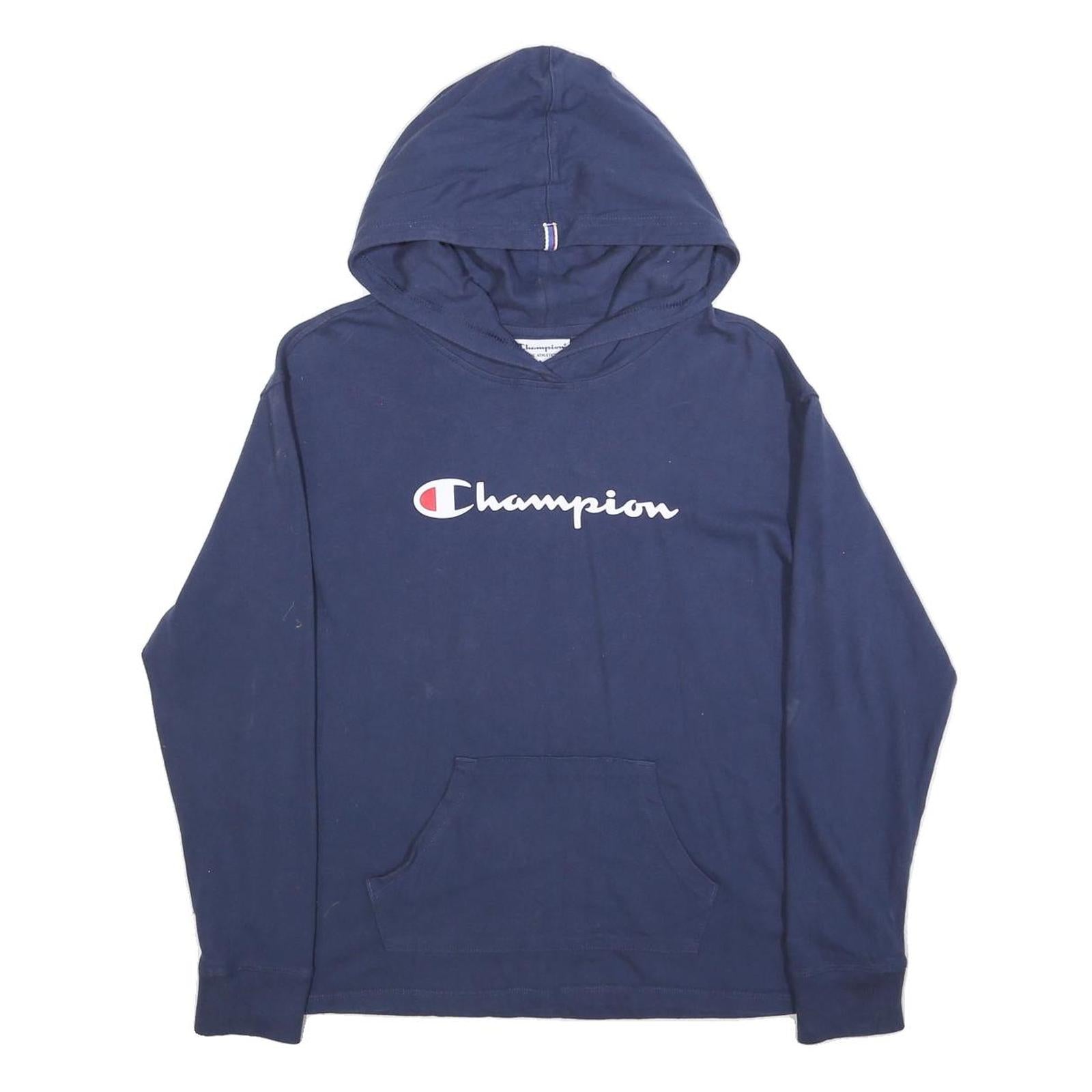 CHAMPION Mens Navy Hoodie S Cotton Blend Pullover Casual Sportswear Refurbished - N/A refurbished available on Cerqular