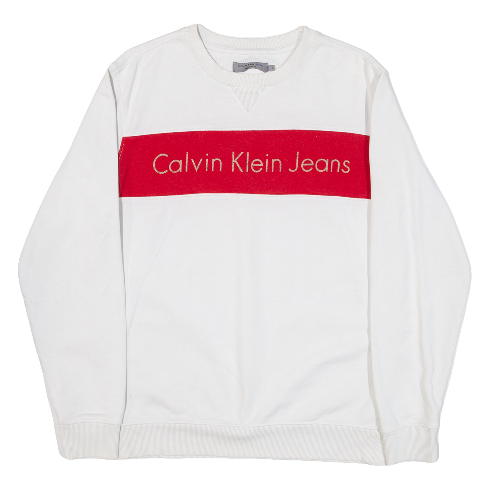 CALVIN KLEIN JEANS Womens Sweatshirt White S Refurbished - N/A refurbished available on Cerqular