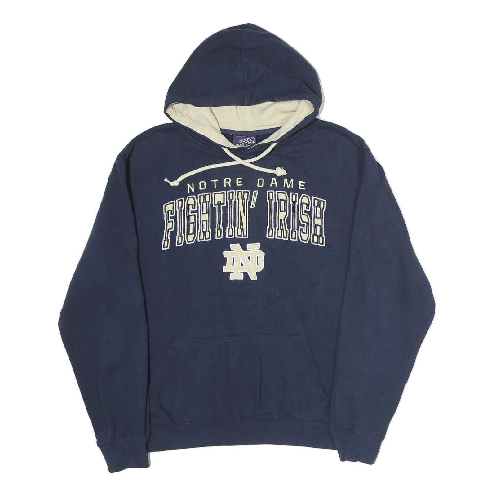 CAMPUS HERTITAGE Mens Navy Cotton Hoodie M Notre Dame Fightin' Irish Pullover Refurbished - N/A refurbished available on Cerqular