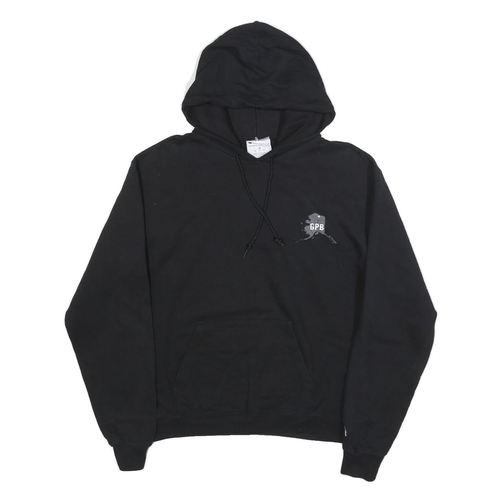 CHAMPION Mens Black Hoodie M End Of The Road Prudhoe Bay Alaska Cotton Blend Refurbished - N/A refurbished available on Cerqular