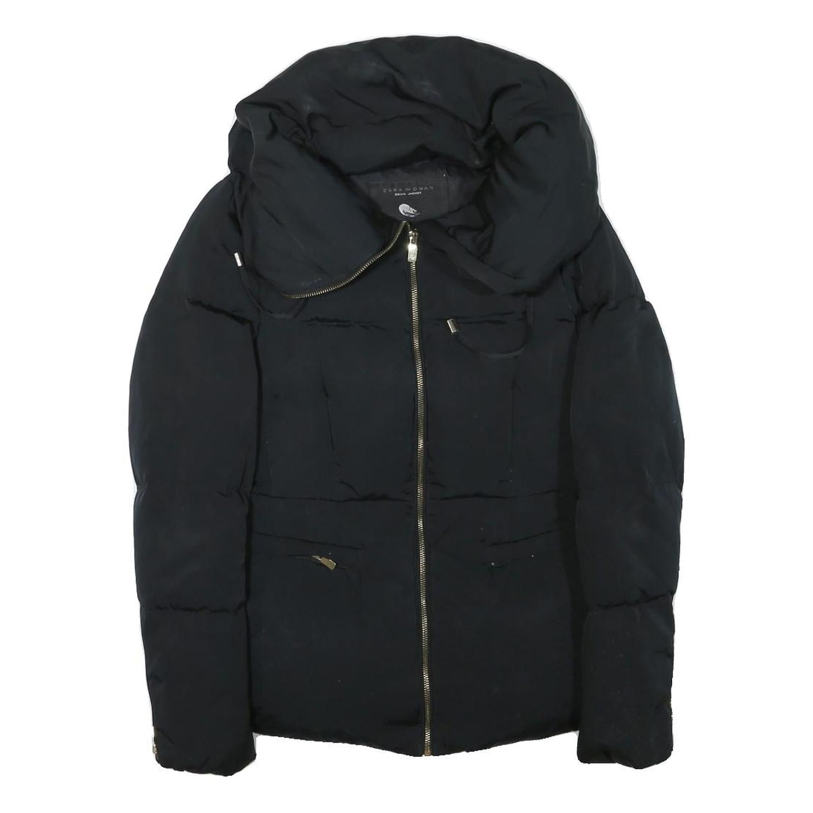 ZARA WOMAN Womens Black Quilted Jacket S Polyester Blend Zip Lightweight Puffa Refurbished - N/A refurbished available on Cerqular