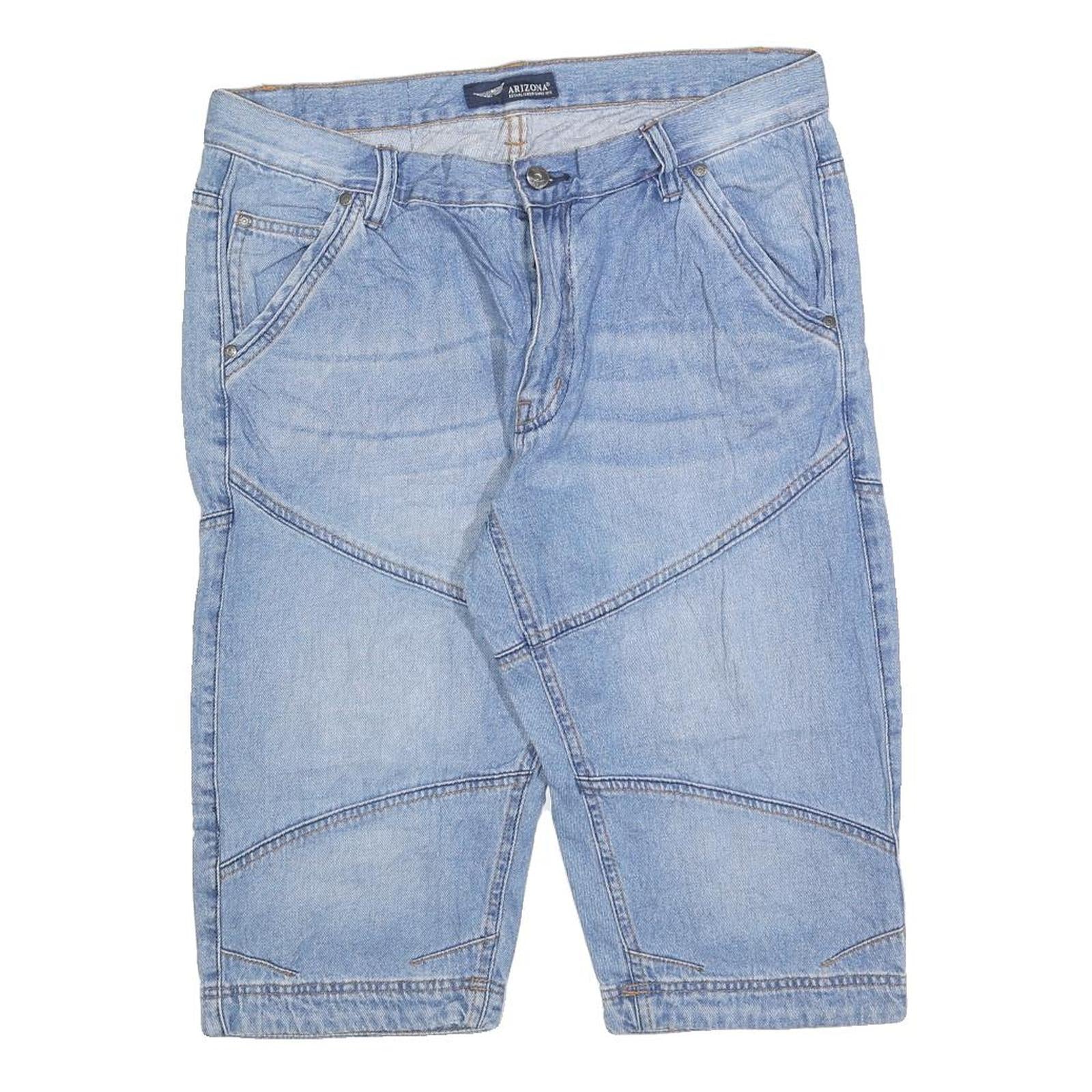 ARIZONA JEAN COMPANY Mens Denim Blue Casual Shorts L W36 Straight Fit Summer Refurbished - N/A refurbished available on Cerqular