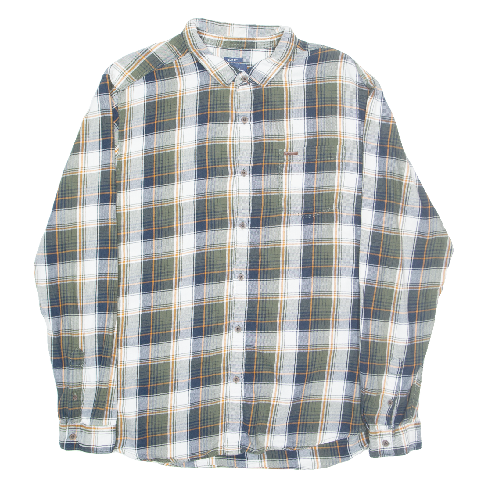 WRANGLER Slim Fit Mens Shirt Green Check Long Sleeve 2XL Refurbished - N/A refurbished available on Cerqular