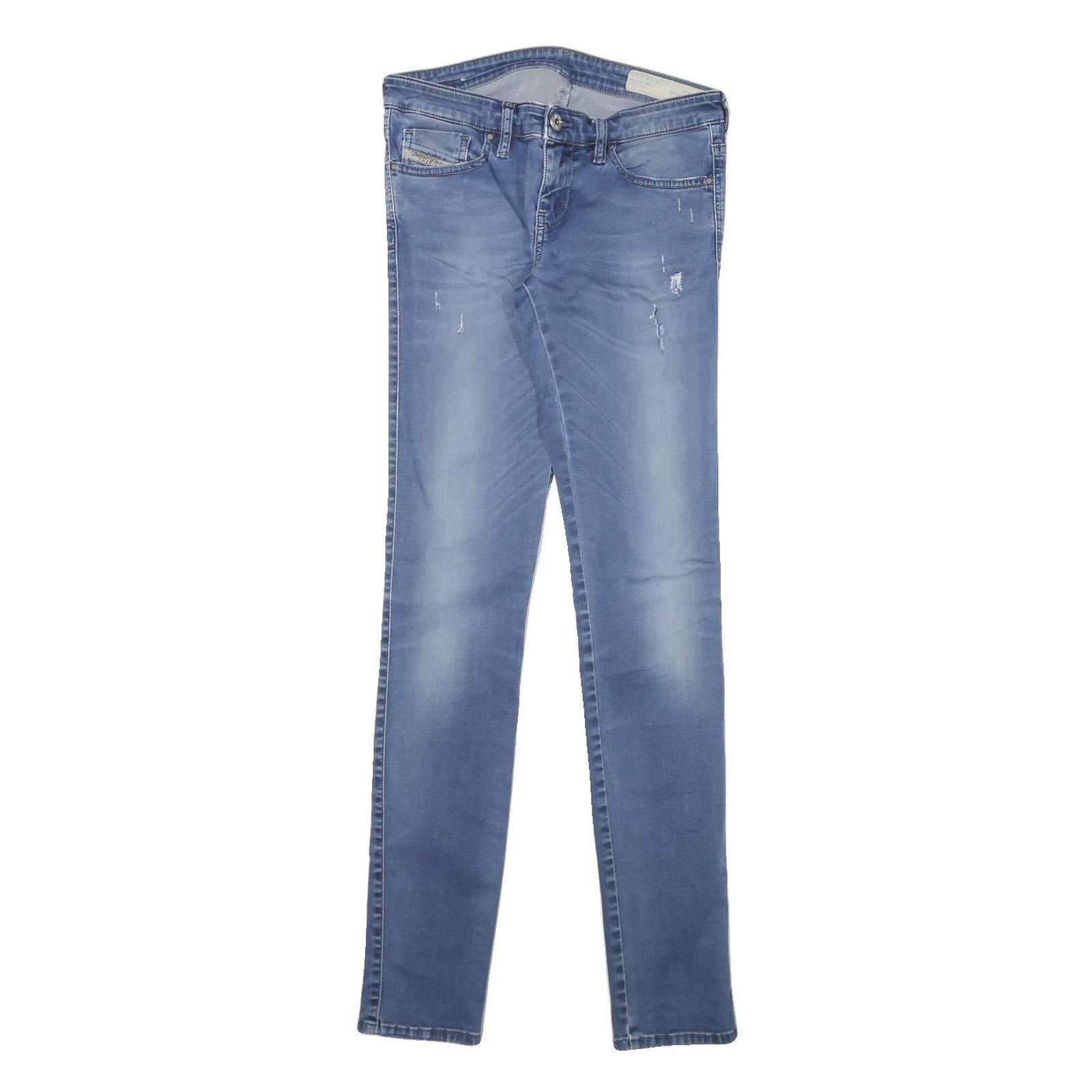DIESEL Womens Slim Blue Denim Light Wash Jeans W28 L32 Stylish Zip Closure Refurbished - N/A refurbished available on Cerqular
