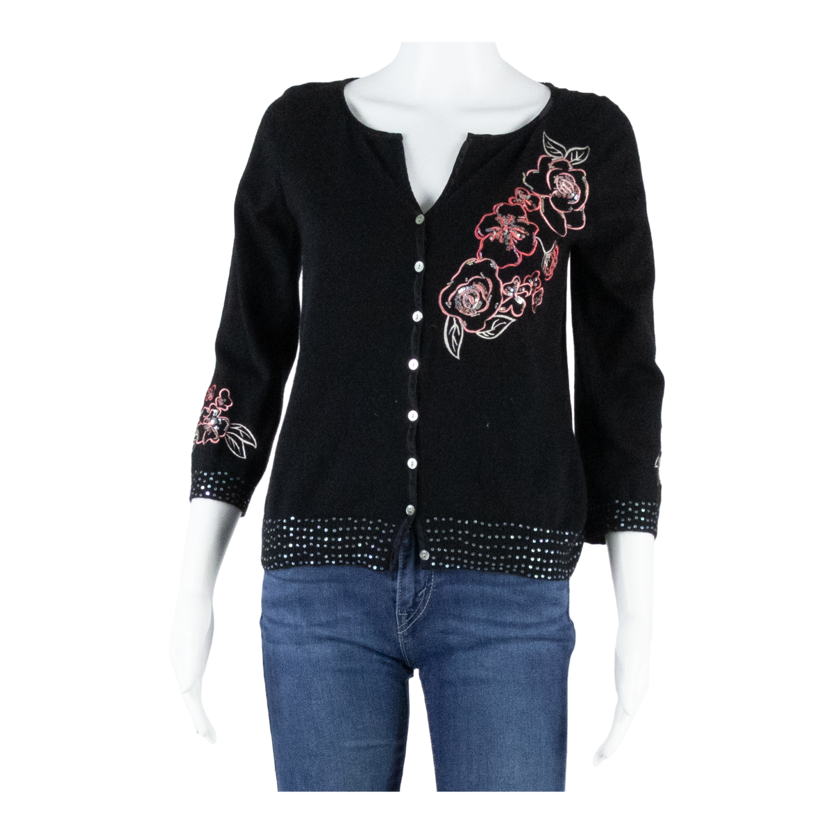 COAST Cardigan Womens Top Black V-Neck Long Sleeve S Refurbished - N/A refurbished available on Cerqular