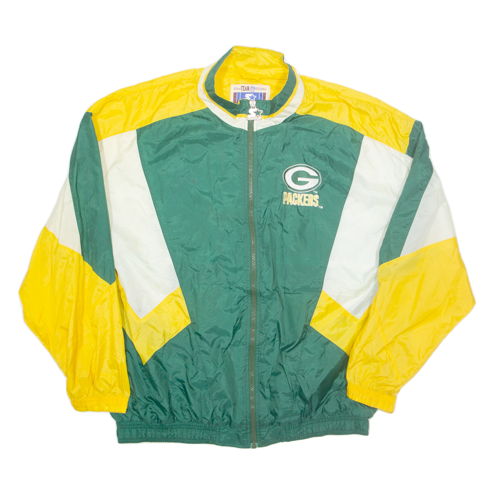 STARTER Green Bay Packers Mens Track Jacket Green Nylon USA Colourblock 2XL Refurbished - N/A refurbished available on Cerqular