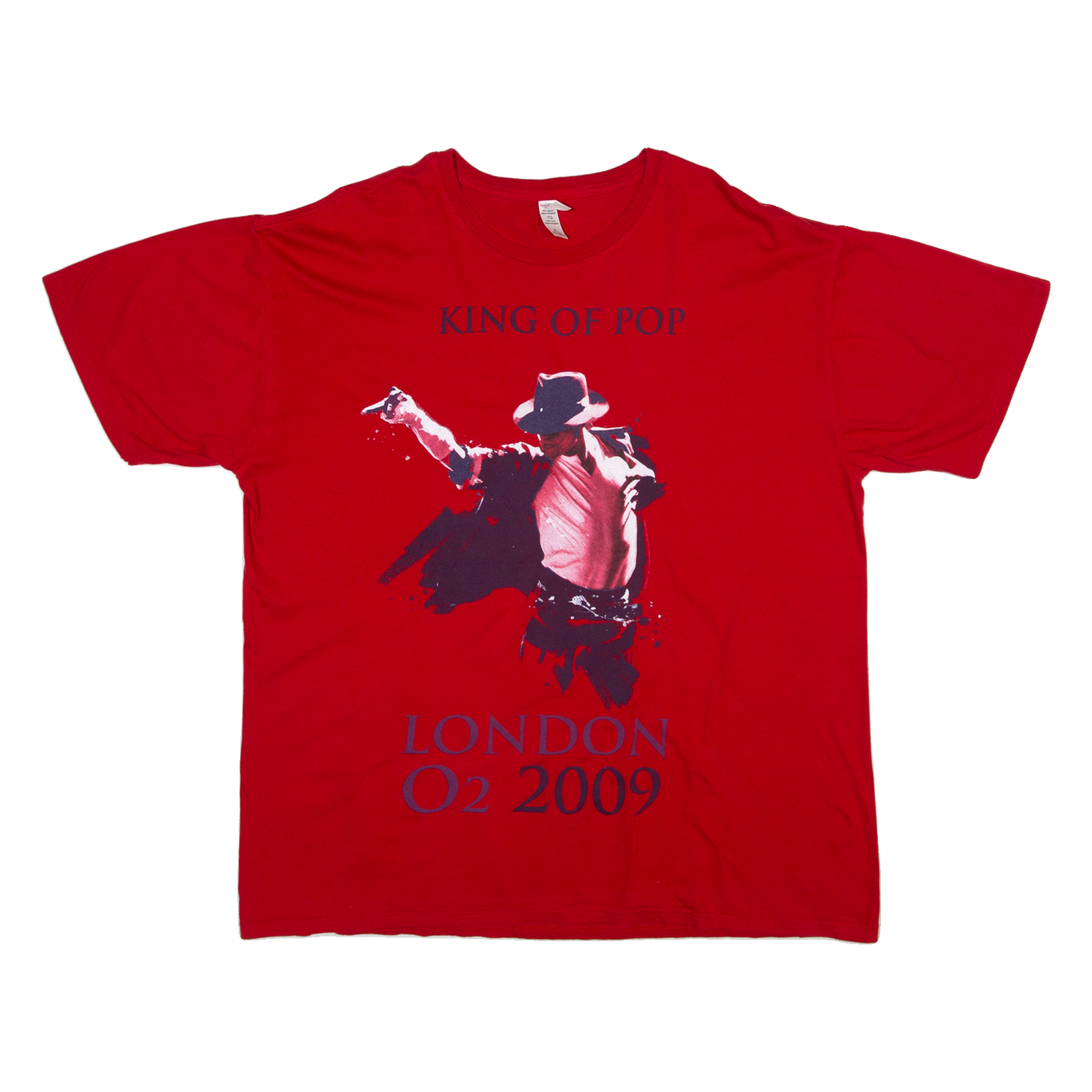 GILDAN King Of Pop London Mens Band T-Shirt Red XL Refurbished - N/A refurbished available on Cerqular