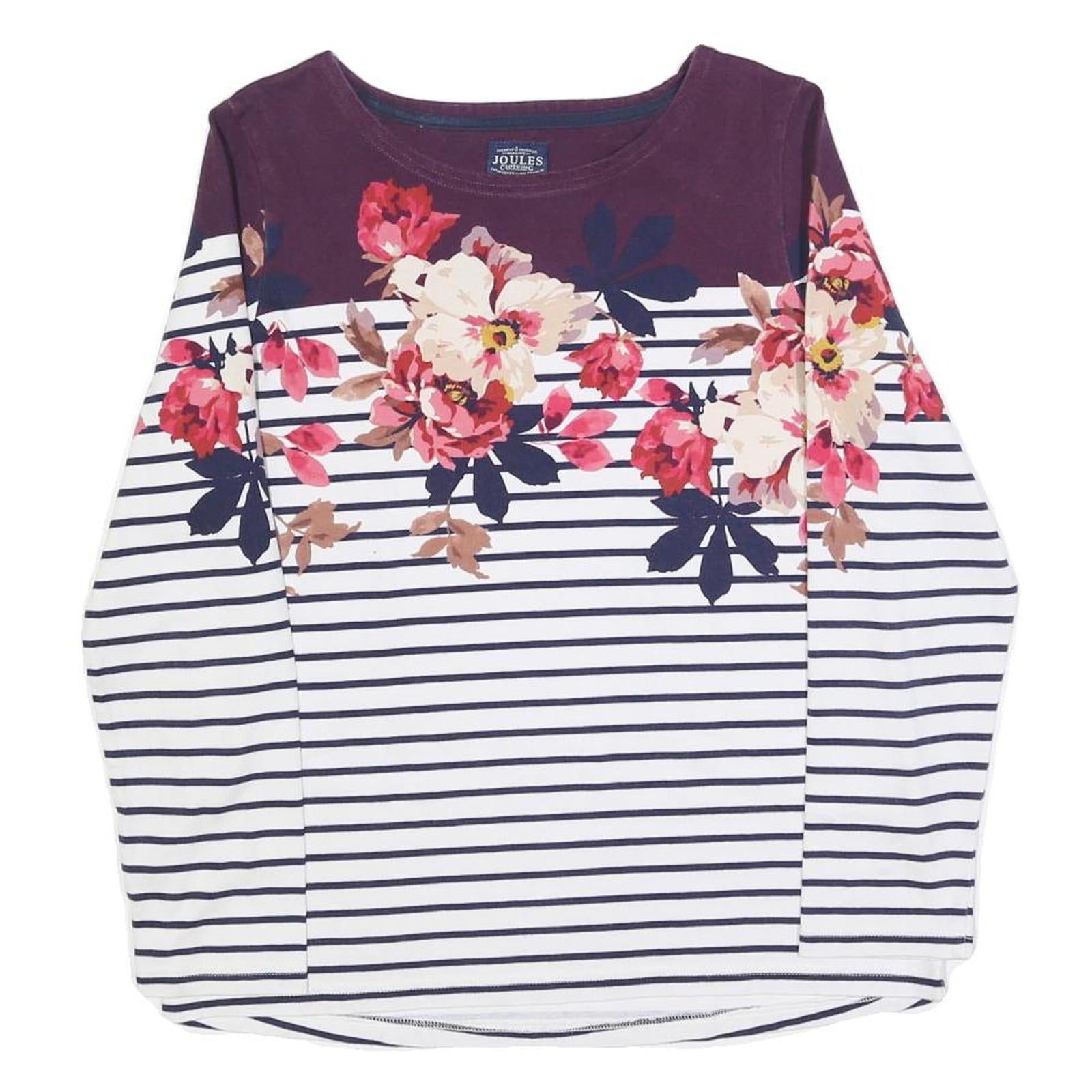 Buy JOULES Womens Navy & White Stripe Floral Print Cotton Blend Top Long Sleeve Refurbished - $35.09 JOULES Womens Navy & White Stripe Floral Print Cotton Blend Top Long Sleeve Refurbished - N/A refurbished available on Cerqular