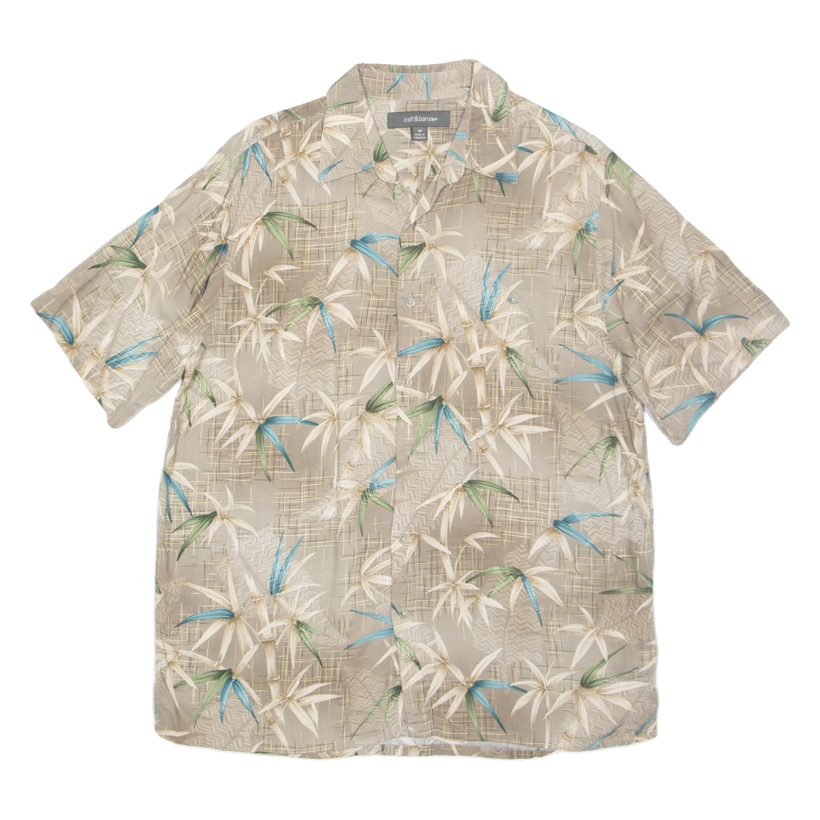 CROFT & BARROW Mens Hawaiian Shirt Brown Floral M Refurbished - N/A refurbished available on Cerqular