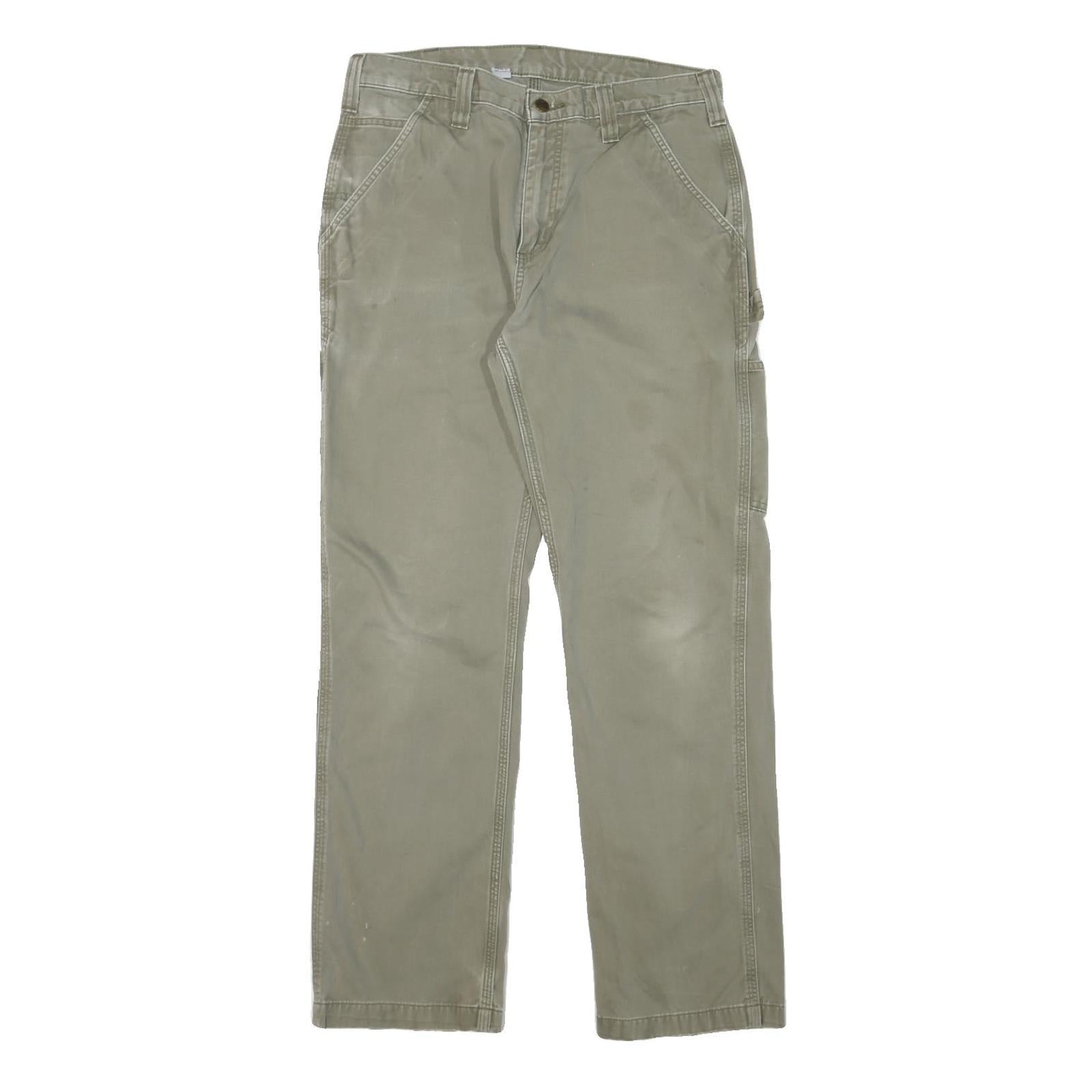 CARHARTT Mens Cotton Blend Beige Workwear Regular Straight Trousers W31 L31 Refurbished - N/A refurbished available on Cerqular