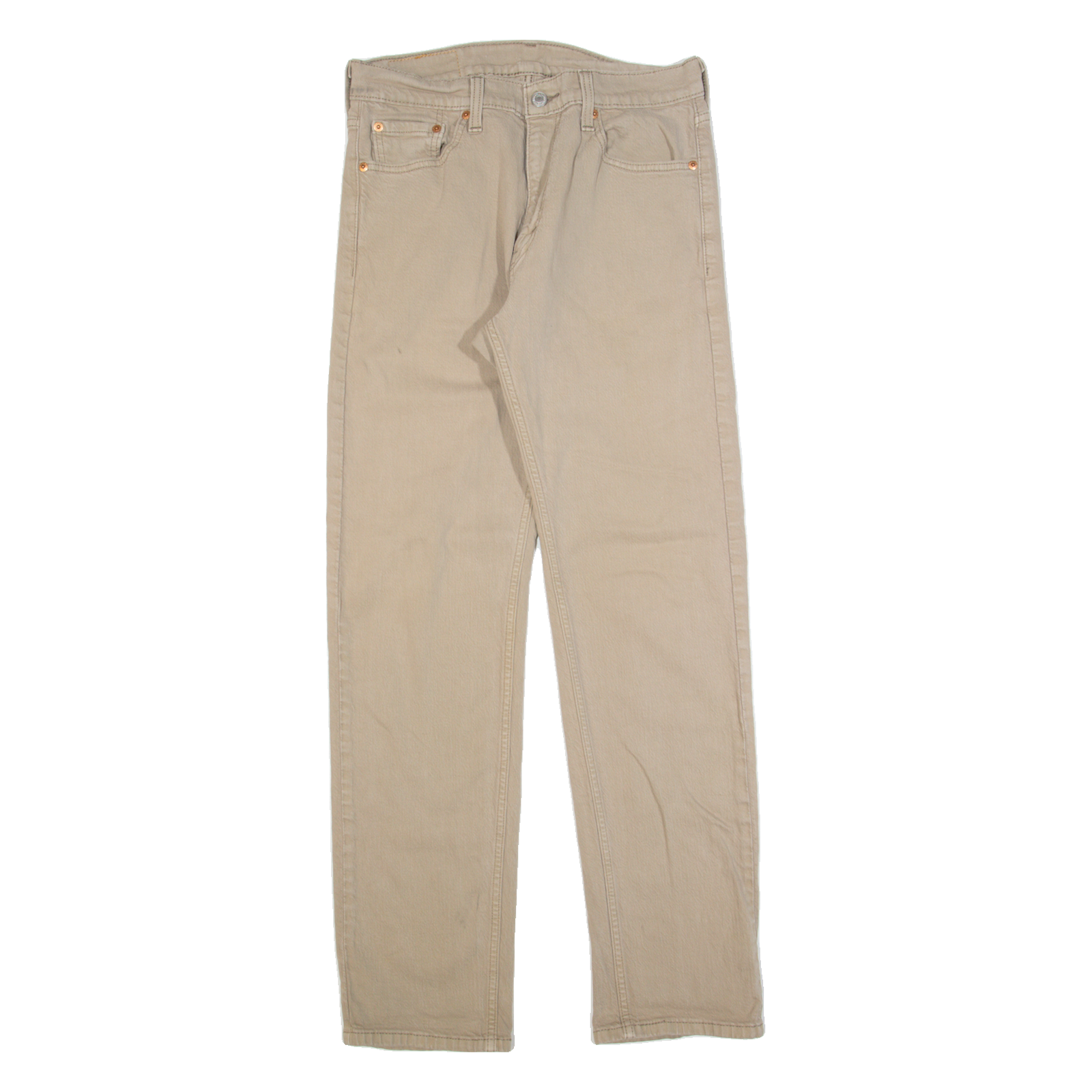 LEVI'S 505 Mens Trousers Beige Regular Tapered W30 L32 Refurbished - N/A refurbished available on Cerqular