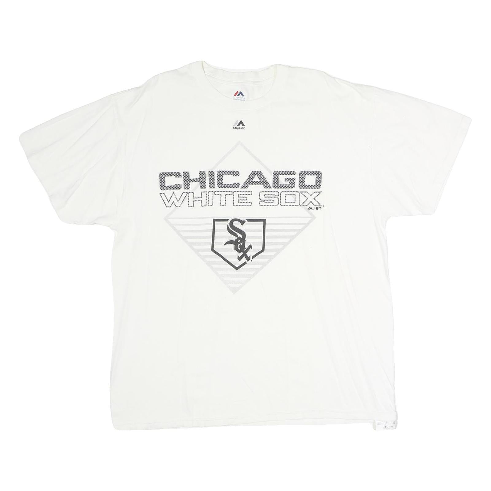MAJESTIC Mens White Chicago White Sox Graphic T-Shirt XL Short Sleeve Crew Neck Refurbished - N/A refurbished available on Cerqular
