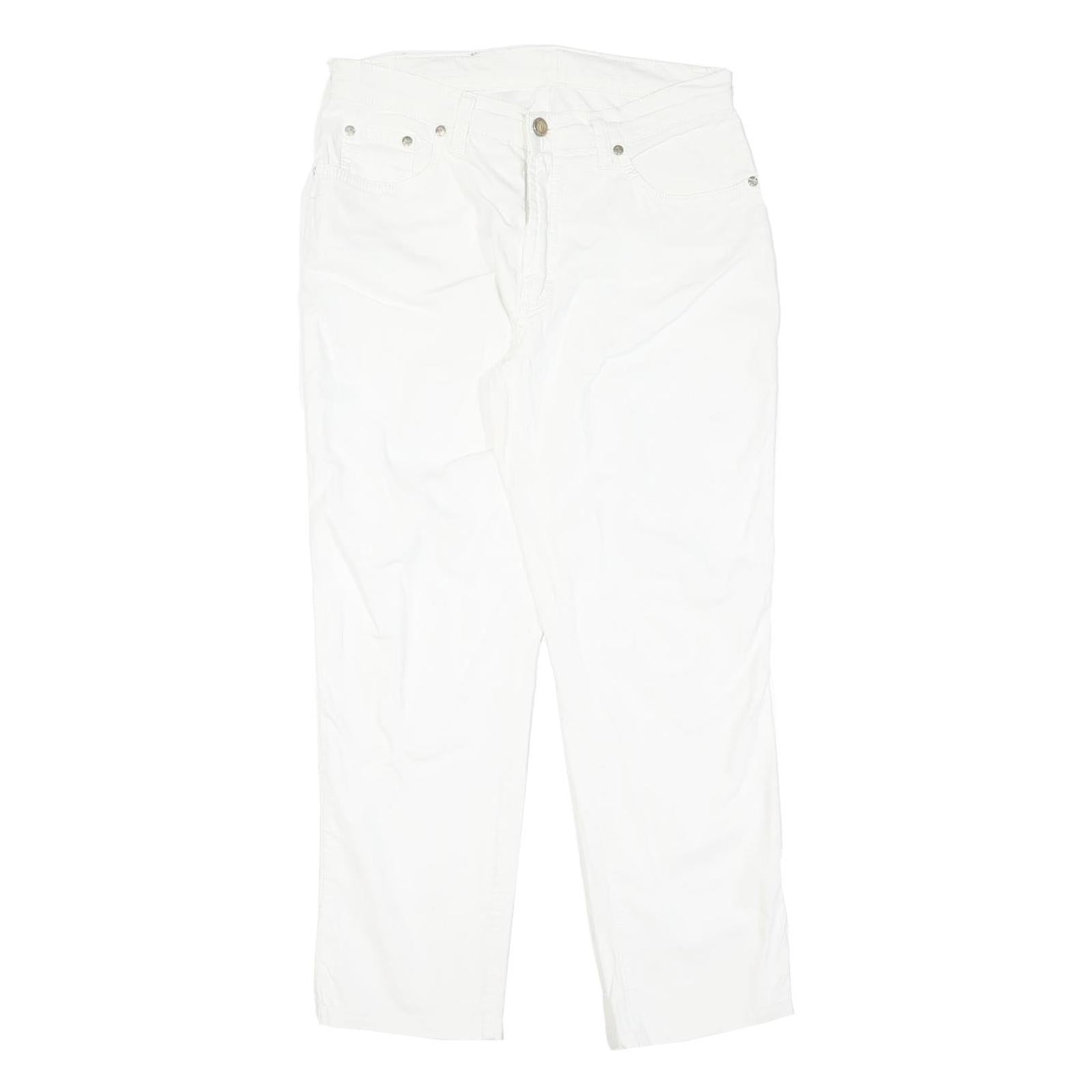 TRUSSARDI Womens White Regular Fit Straight Denim Jeans Cotton Blend Zip W30 L25 Refurbished - N/A refurbished available on Cerqular