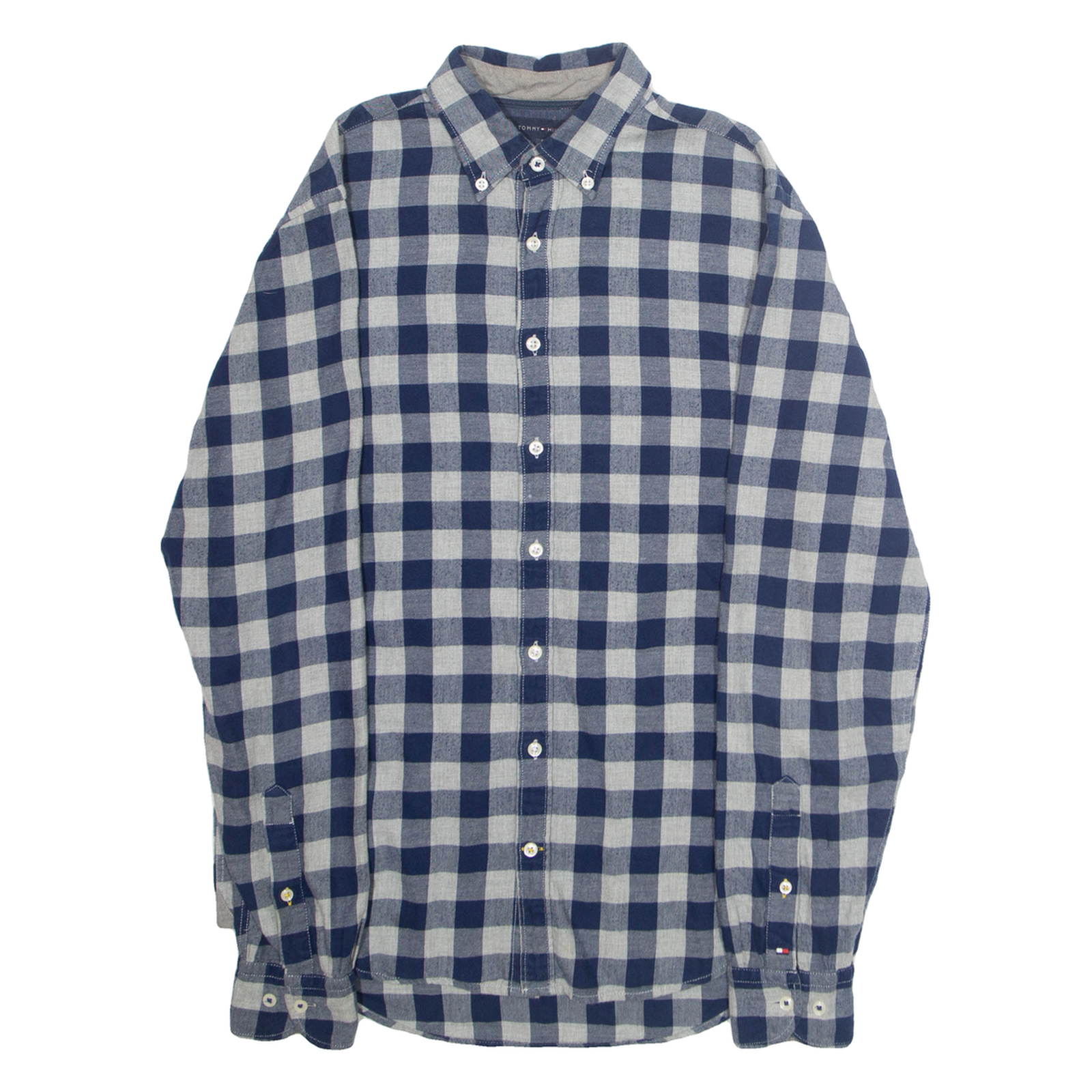 TOMMY HILFIGER Mens Shirt Blue Check Long Sleeve S Refurbished - N/A refurbished available on Cerqular