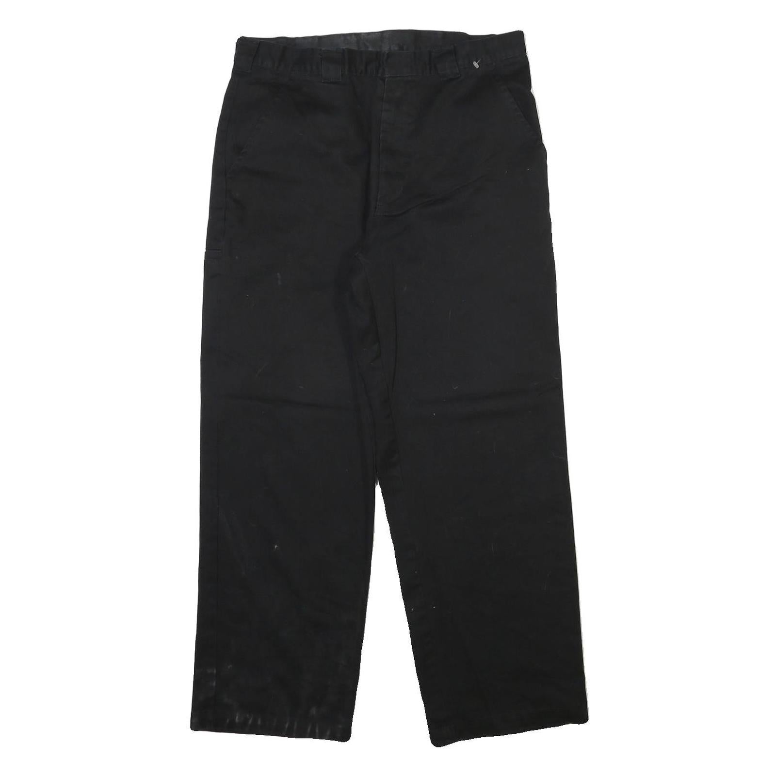 DICKIES Mens Cotton Blend Black Regular Straight Trousers W36 L30 Workwear Zip Refurbished - N/A refurbished available on Cerqular