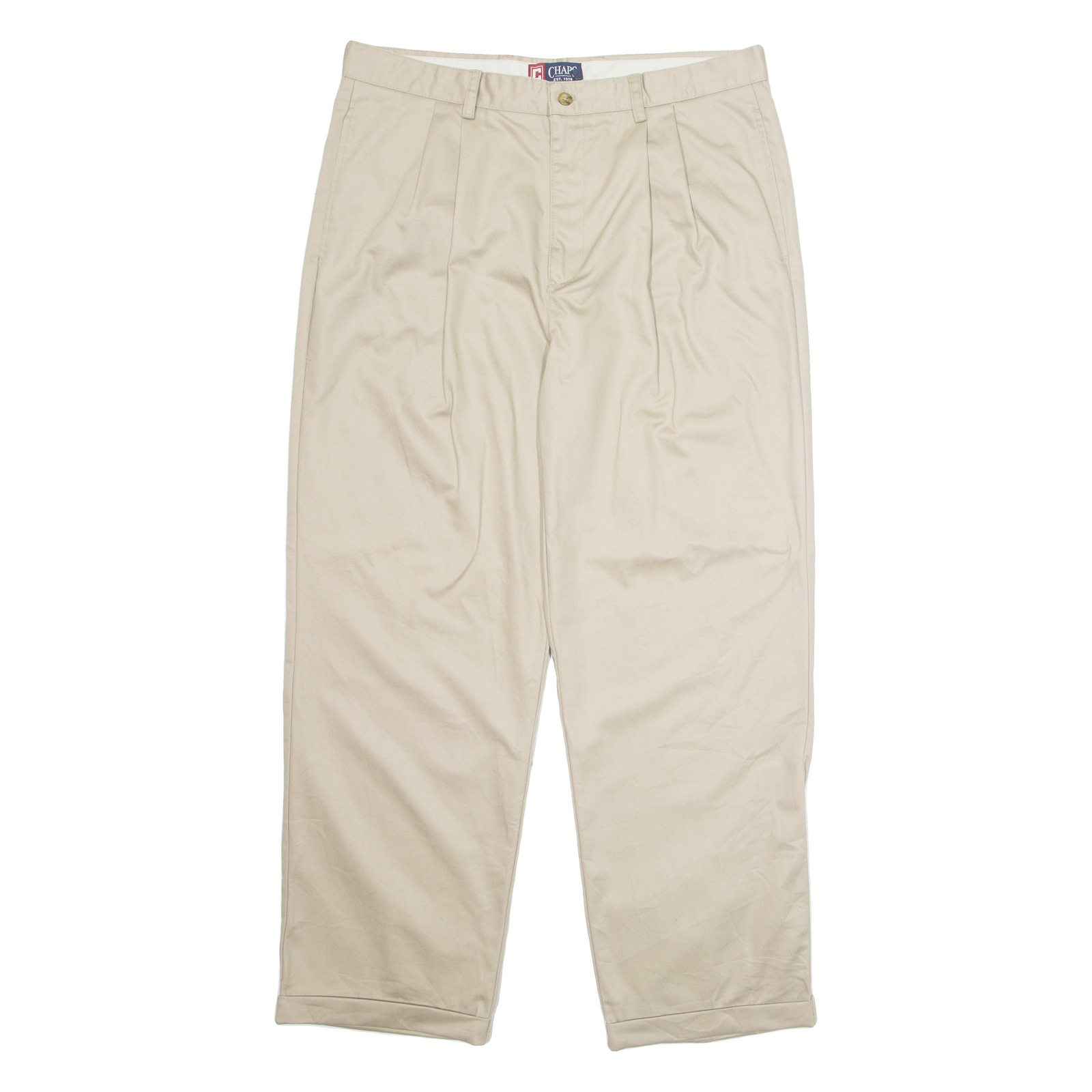 CHAPS Chino Mens Trousers Beige Regular Straight W36 L30 Refurbished - N/A refurbished available on Cerqular