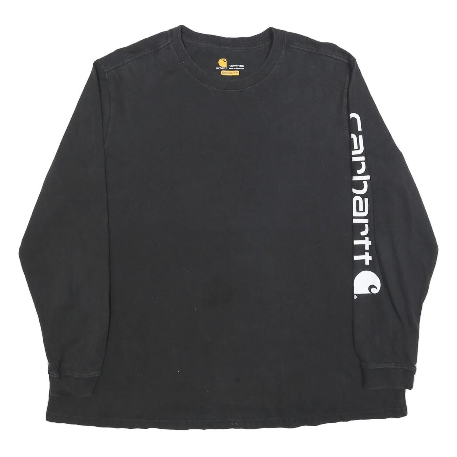 Buy CARHARTT Womens Black Long Sleeve Crew Neck T-Shirt XL Printed Logo Sleeve Refurbished - $37.69 CARHARTT Womens Black Long Sleeve Crew Neck T-Shirt XL Printed Logo Sleeve Refurbished - N/A refurbished available on Cerqular