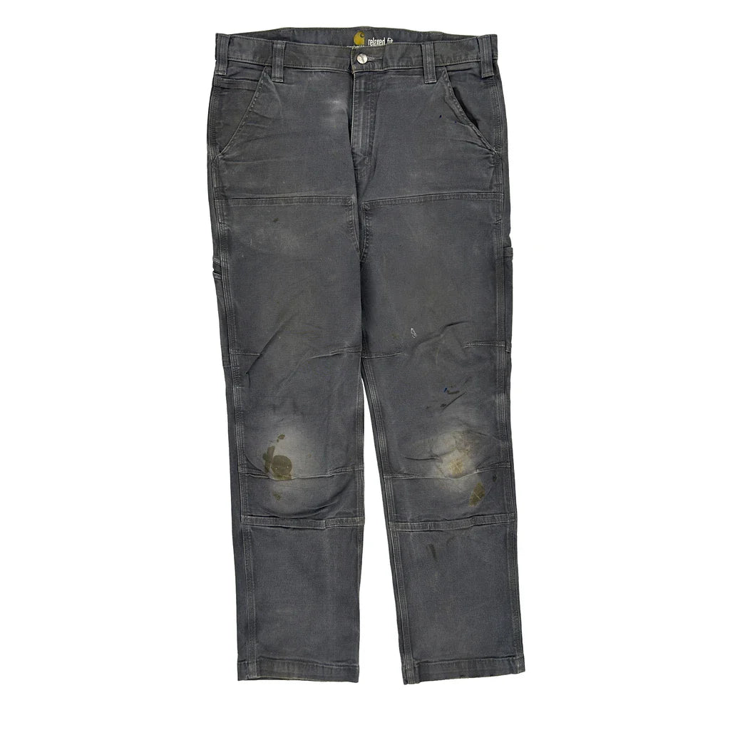 Buy Carhartt Double Knee Carpenter Trousers - 35W 31L Grey Cotton Blend Refurbished - $26.12 Carhartt Double Knee Carpenter Trousers - 35W 31L Grey Cotton Blend Refurbished - Thrifted (note: this is a term often used to describe second- refurbished available on Cerqular