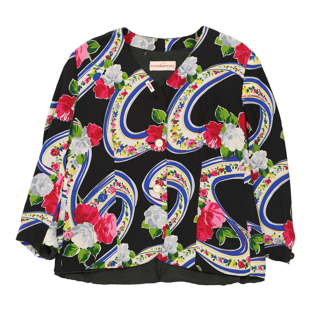Roccobarocco Floral Blazer - Large Multicoloured Silk Blend Refurbished - Thrifted (note: this is a term often used to describe second- refurbished available on Cerqular