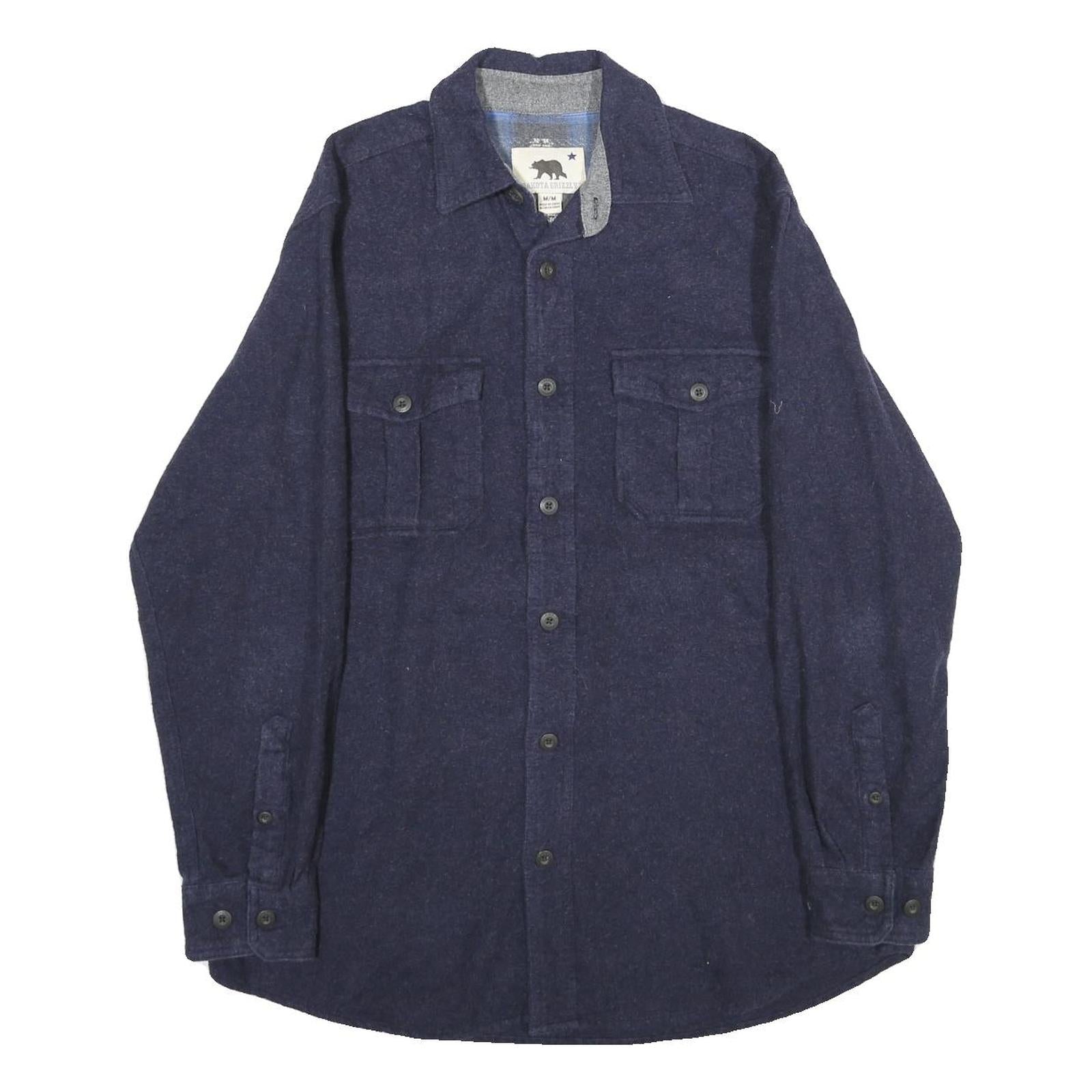 DAKOTA GRIZZLY Mens Navy Cotton Shirt M Casual Button-Up Long Sleeve Classic Refurbished - N/A refurbished available on Cerqular