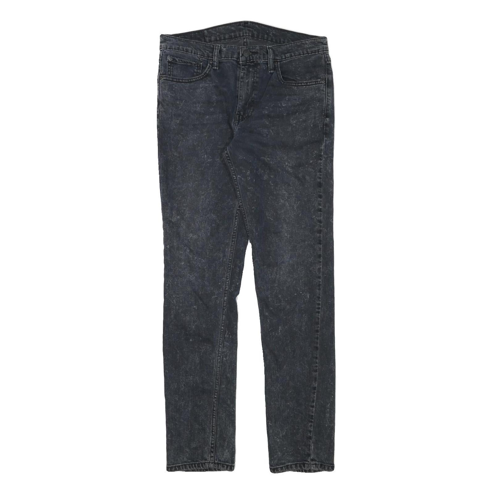 LEVI'S Mens Slim Black Denim Raw Zip Jeans W30 L31 Classic Fit Refurbished - N/A refurbished available on Cerqular