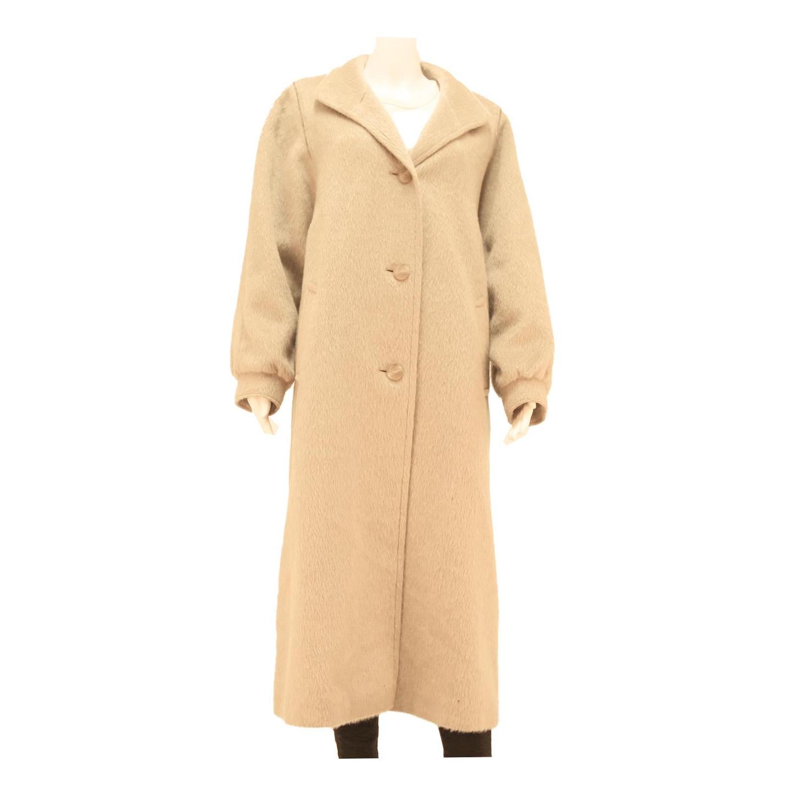 YOUR SIXTH SENCE Womens Beige Long Button Cotton Blend Classic Jacket L Refurbished - N/A refurbished available on Cerqular