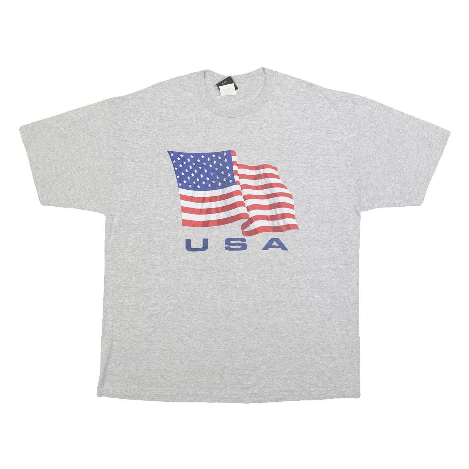 TSI Mens Grey USA Graphic T-Shirt XL Short Sleeve Crew Neck Cotton Blend Refurbished - N/A refurbished available on Cerqular