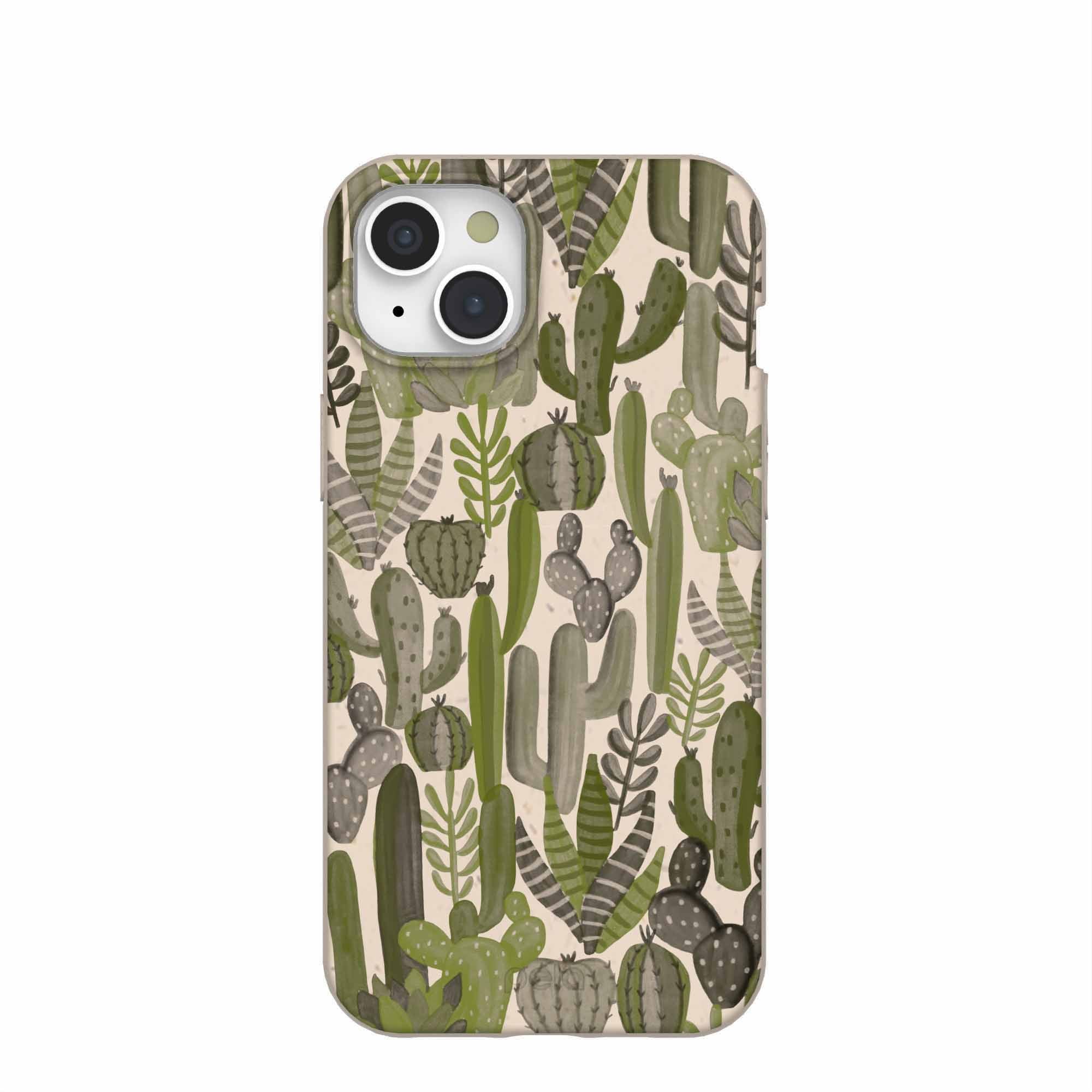 Seashell Succulent Cacti iPhone 15 Plus Case Refurbished - Pela Case refurbished available on Cerqular