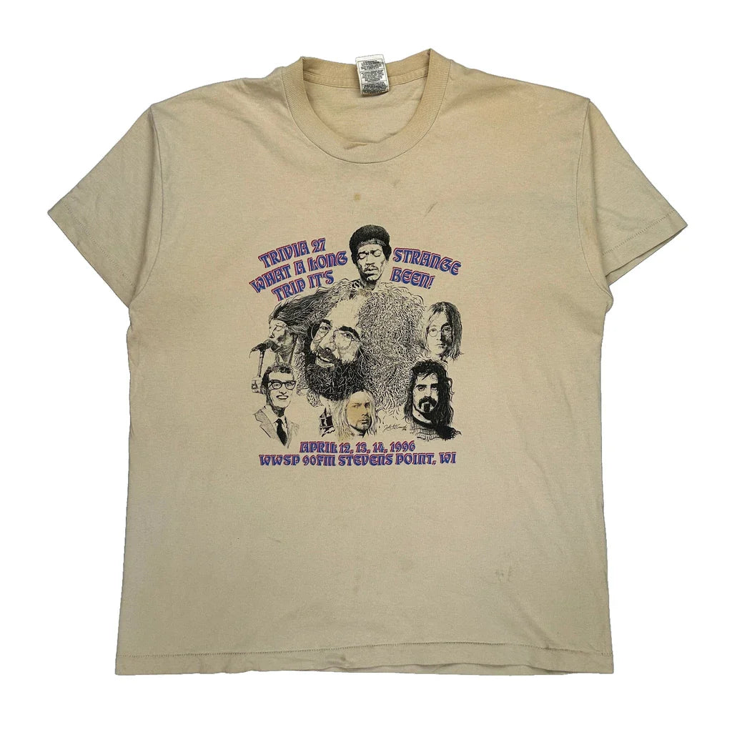 Buy Trivia 27 Event Anvil Graphic T-Shirt - XL Beige Cotton Refurbished - $26.79 Trivia 27 Event Anvil Graphic T-Shirt - XL Beige Cotton Refurbished - Thrifted (note: this is a term often used to describe second- refurbished available on Cerqular