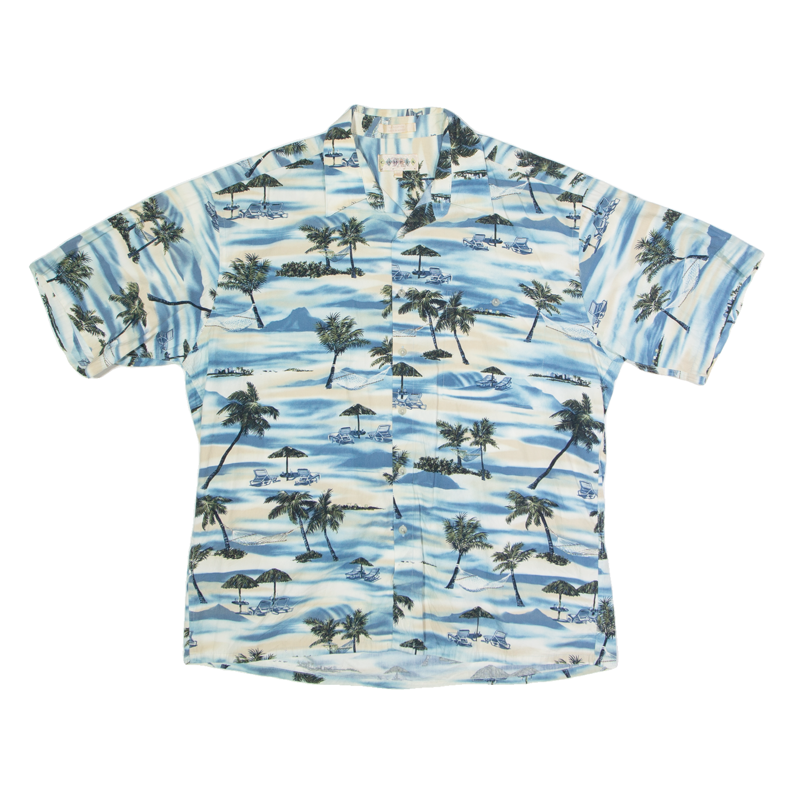 CAMPIA Ocean Mens Hawaiian Shirt Blue Crazy Pattern XL Refurbished - N/A refurbished available on Cerqular