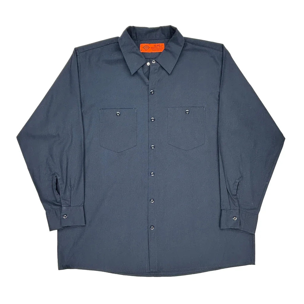 Dickies Shirt - XL Blue Polyester Blend Refurbished - Thrifted (note: this is a term often used to describe second- refurbished available on Cerqular