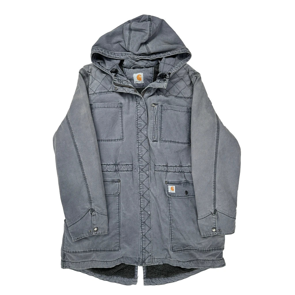 Carhartt Parka - 2XL Grey Cotton Refurbished - Thrifted (note: this is a term often used to describe second- refurbished available on Cerqular