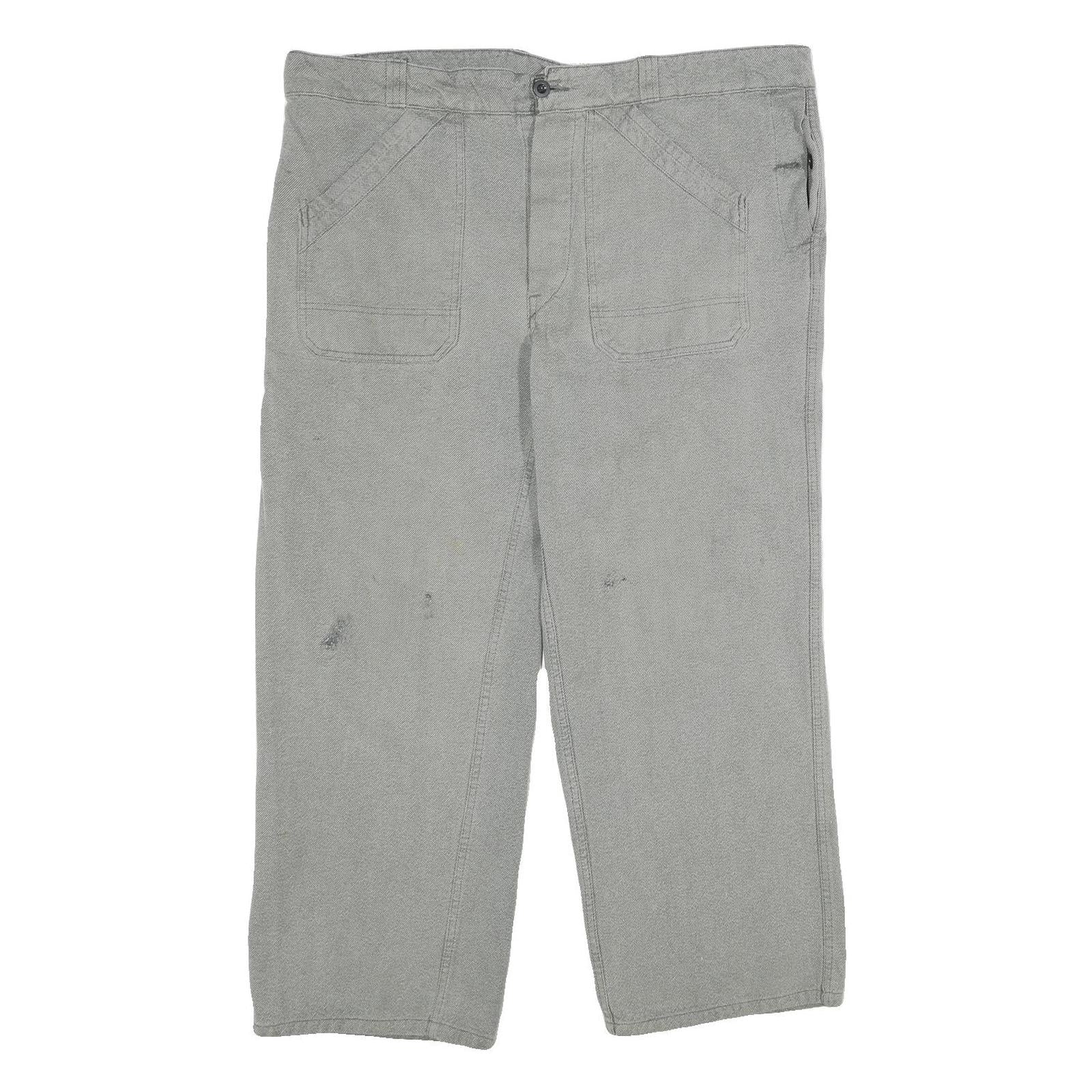 MARSUM Mens Cotton Grey Regular Fit Straight Leg Trousers W40 L30 Comfortable Refurbished - N/A refurbished available on Cerqular