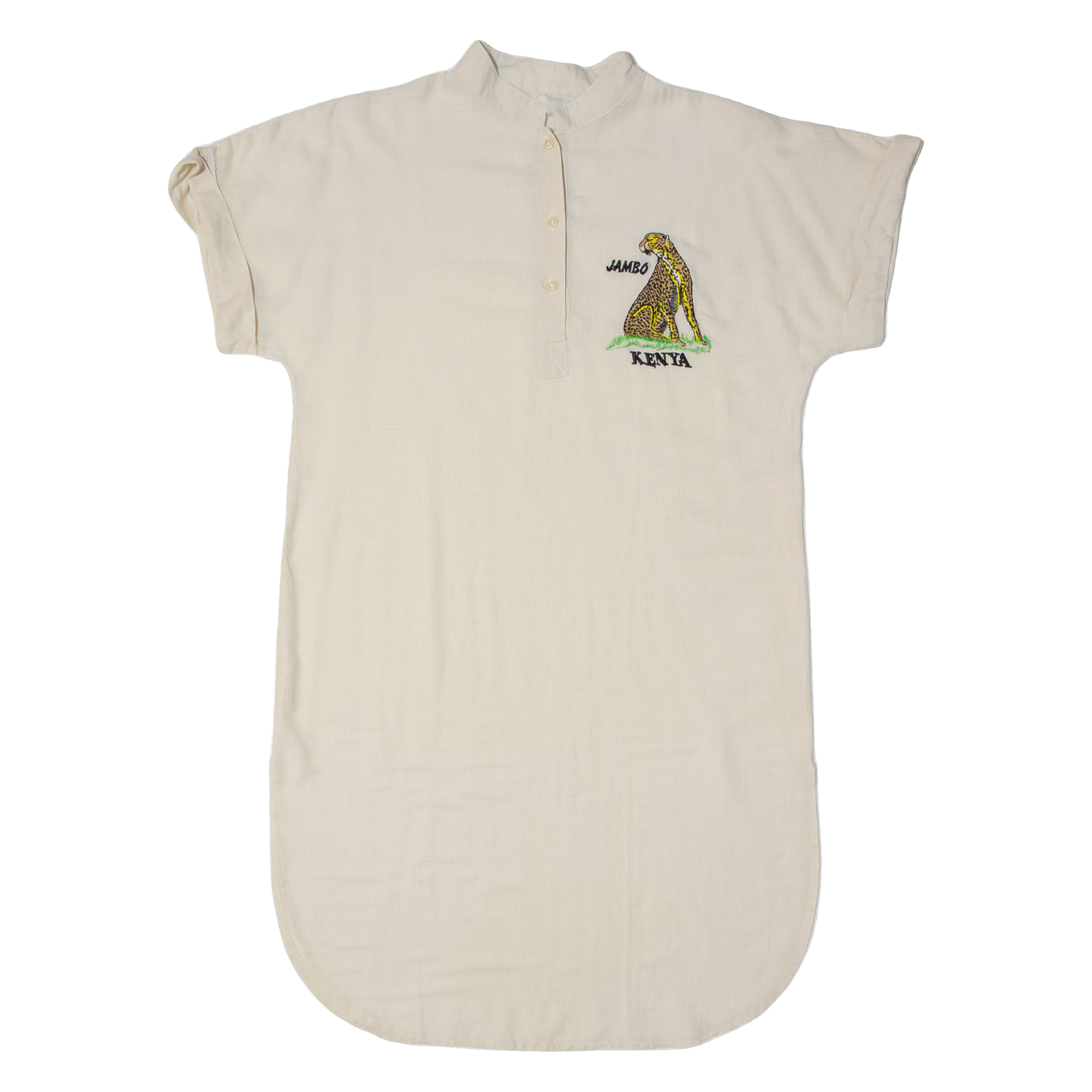 JAMBO Womens Shirt Dress Cream Short Sleeve Midi M Refurbished - N/A refurbished available on Cerqular