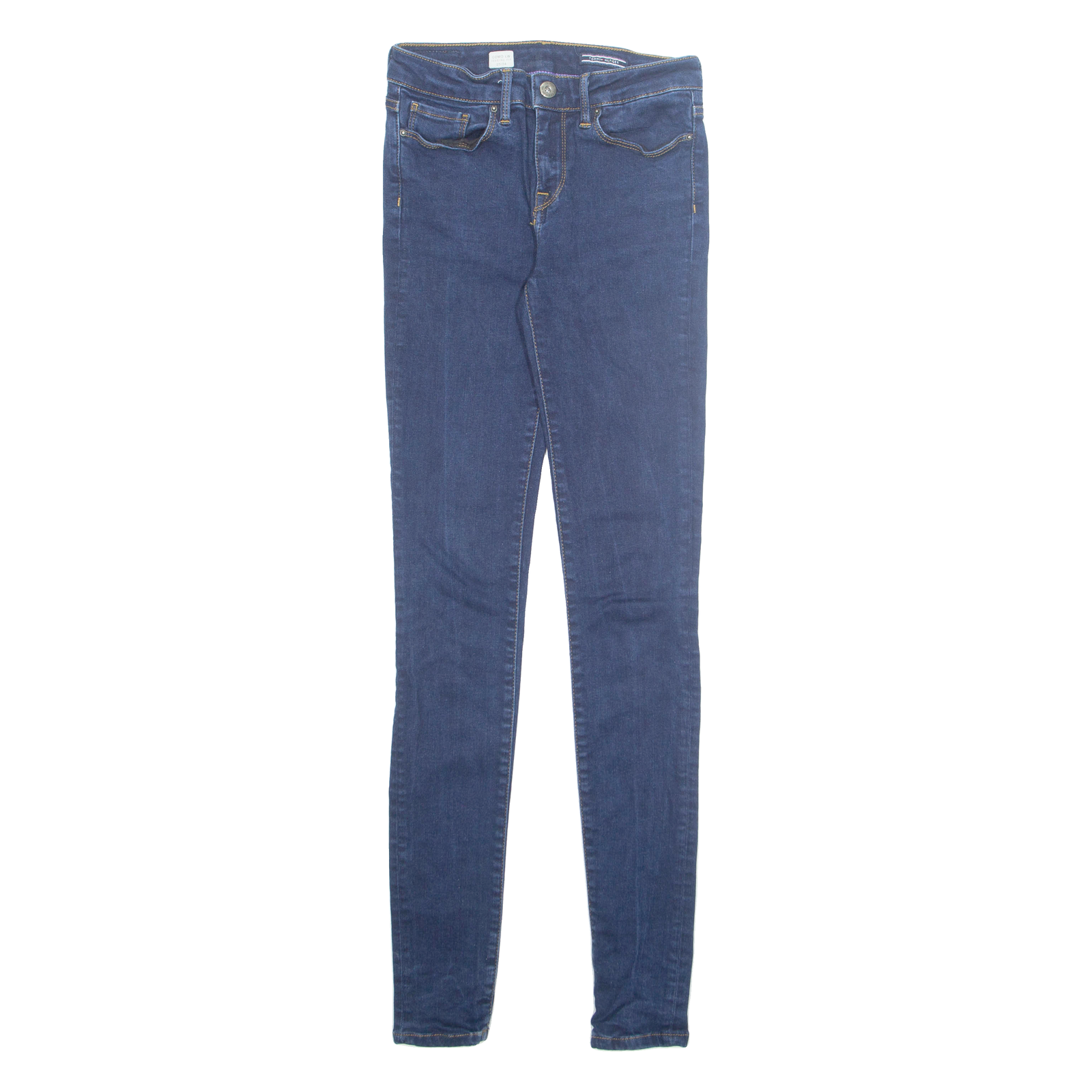 TOMMY HILFIGER Womens Jeans Blue Regular Tapered W25 L30 Refurbished - N/A refurbished available on Cerqular