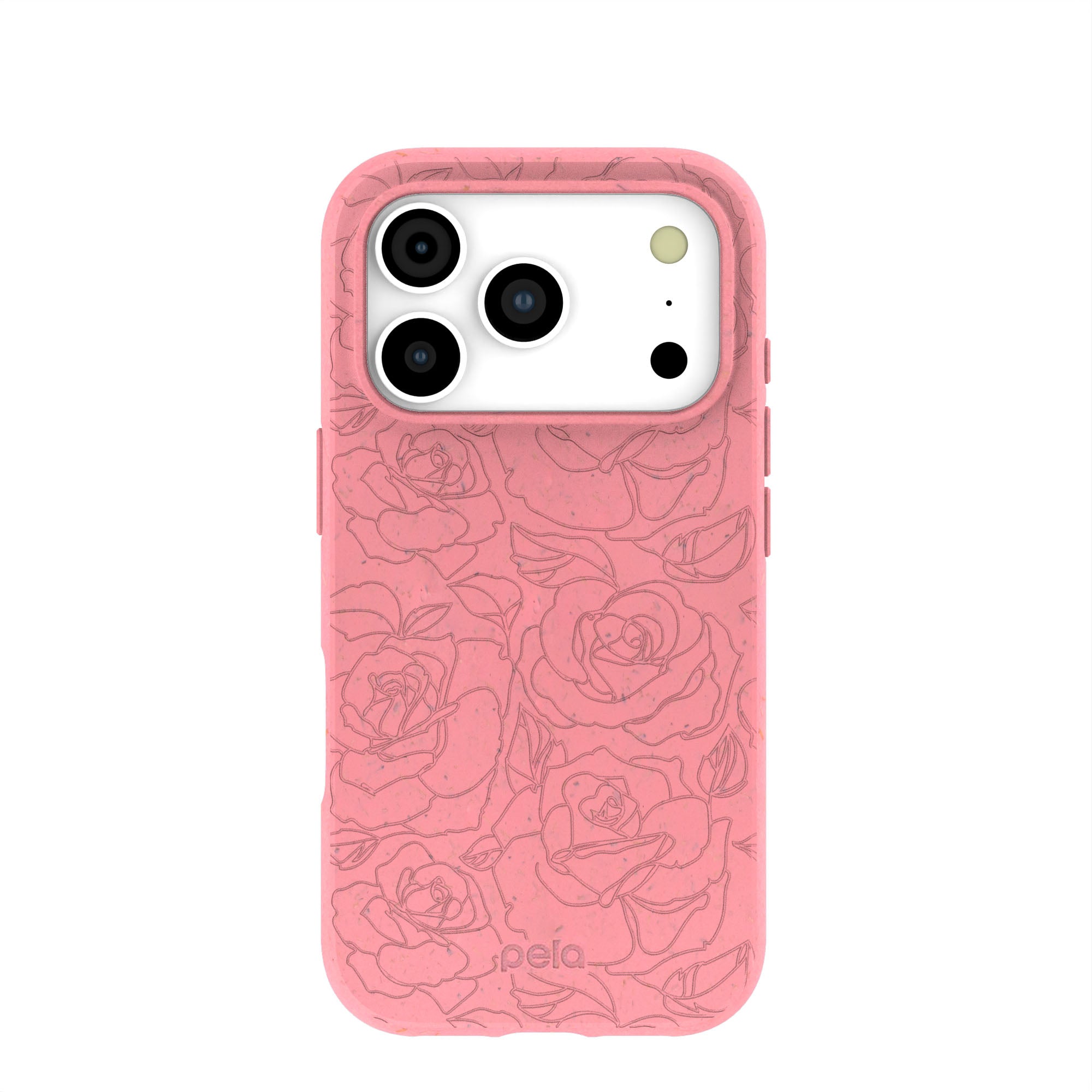 Bubblegum Pink Rosettes iPhone 17 Pro Case | MagSafe Compatibility: Without MagSafe Refurbished - Pela Case refurbished available on Cerqular