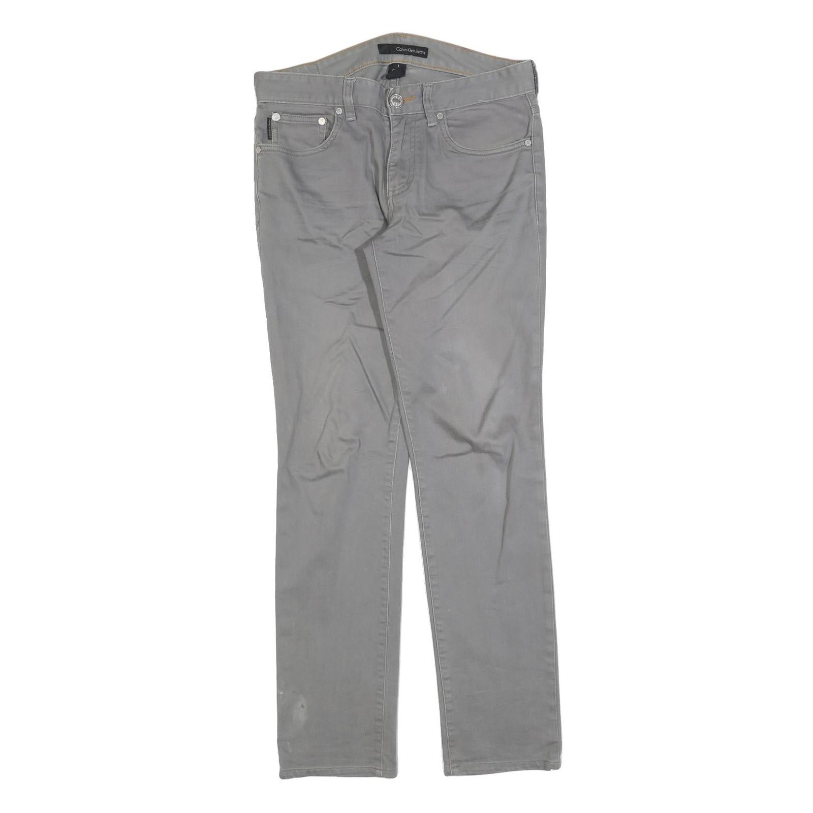 Calvin Klein Womens Slim Grey Denim Jeans Cotton Blend Zip W32 L30 Stylish Fit Refurbished - N/A refurbished available on Cerqular