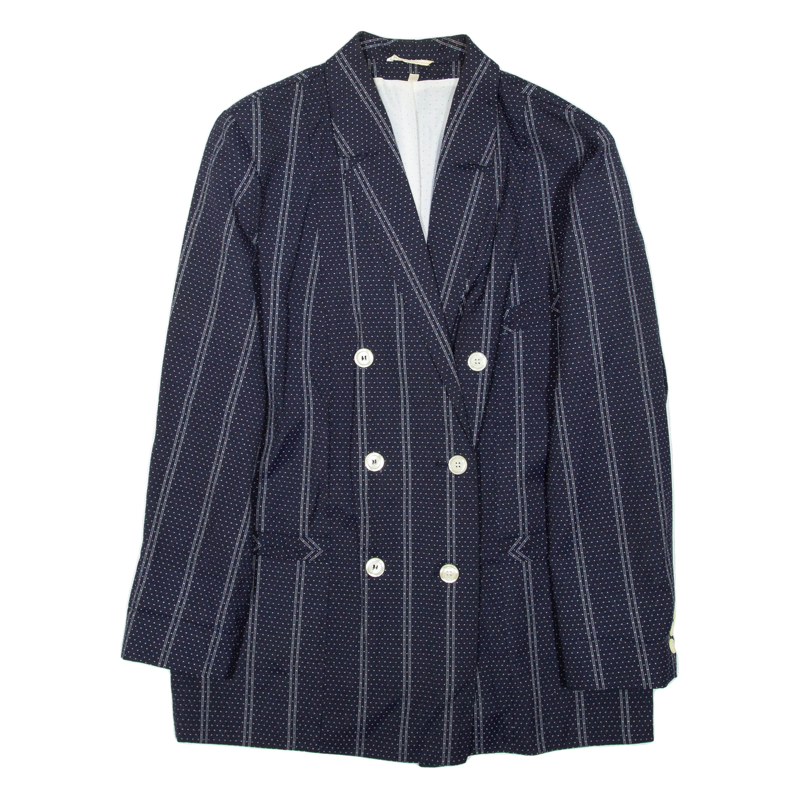 Womens Blazer Coat Blue Striped L Refurbished - N/A refurbished available on Cerqular