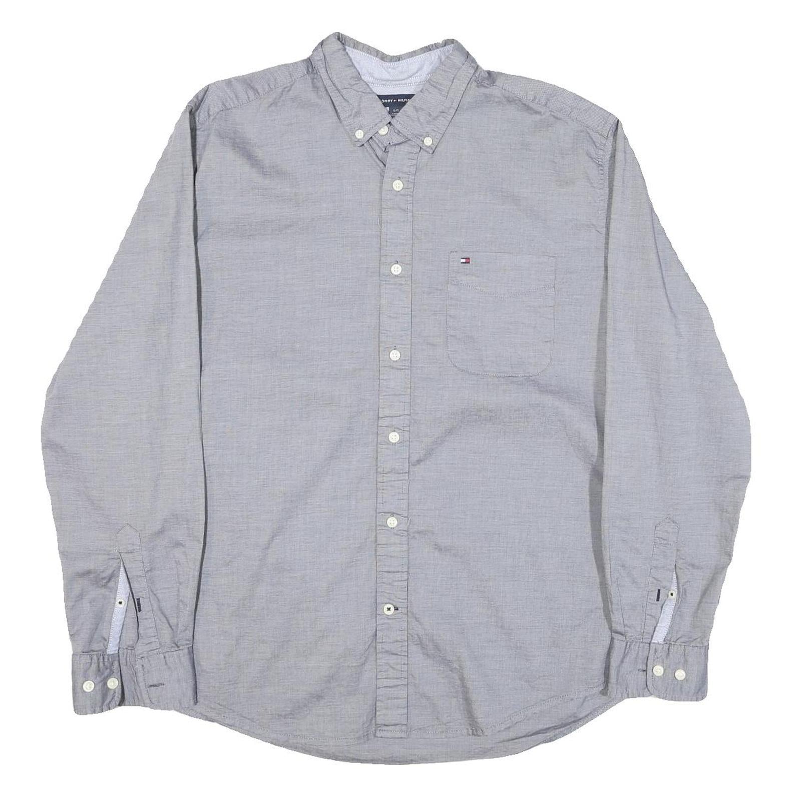 Buy TOMMY HILFIGER Mens Grey Button-Down Cotton Blend Shirt L Casual Comfort Refurbished - $38.99 TOMMY HILFIGER Mens Grey Button-Down Cotton Blend Shirt L Casual Comfort Refurbished - N/A refurbished available on Cerqular