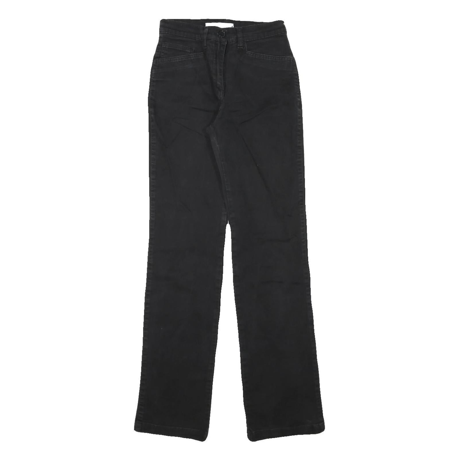SERGIO TACCHINI Womens Cotton Blend Black Regular Straight Trousers W24 L31 Zip Refurbished - N/A refurbished available on Cerqular