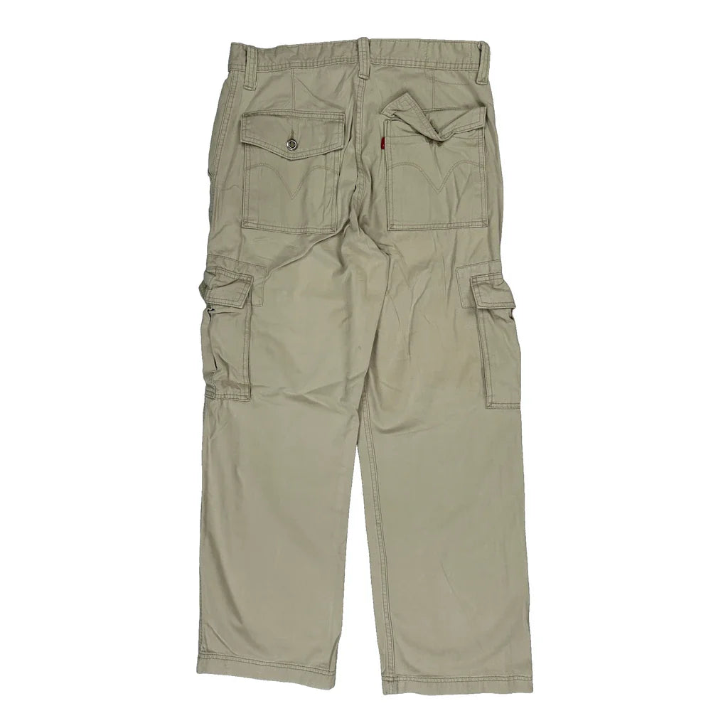 Levis Cargo Trousers - 32W 30L Beige Cotton Refurbished - Thrifted (note: this is a term often used to describe second- refurbished available on Cerqular