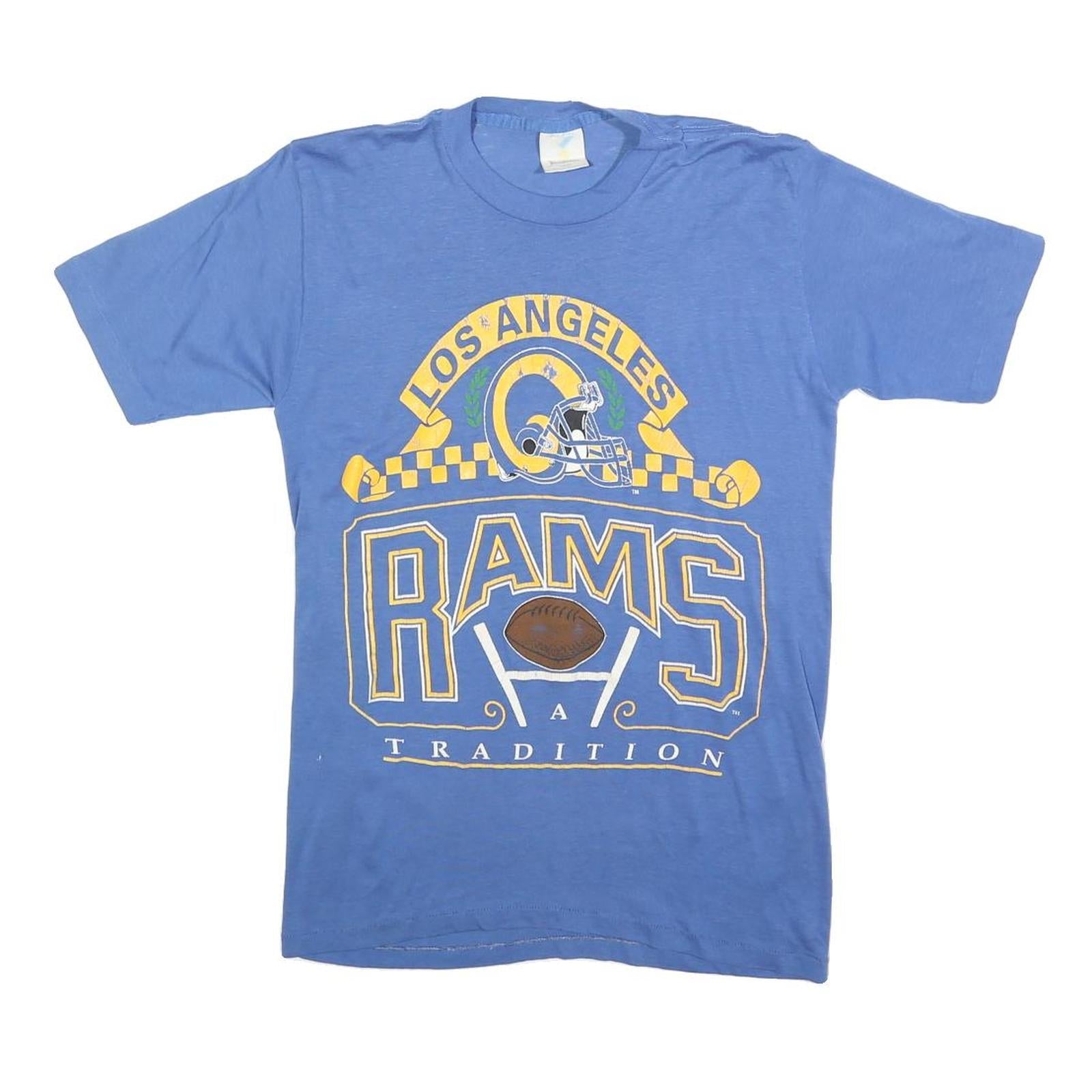 JOSTENS Mens Blue Los Angeles Rams Graphic T-Shirt S Short Sleeve Crew Neck NFL Refurbished - N/A refurbished available on Cerqular