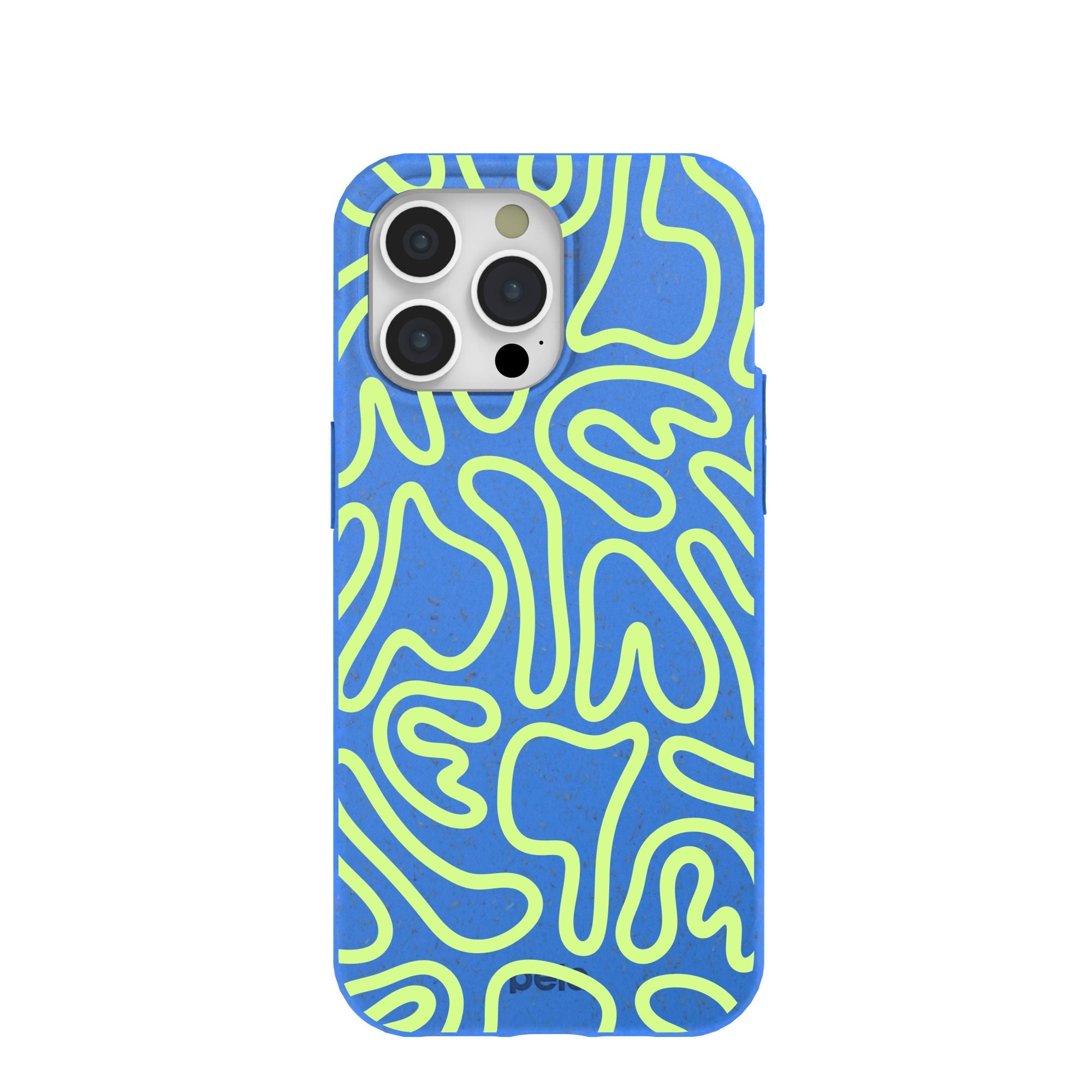 Electric Blue Dizzy Dreams iPhone 15 Pro Max Case Refurbished - Pela Case refurbished available on Cerqular