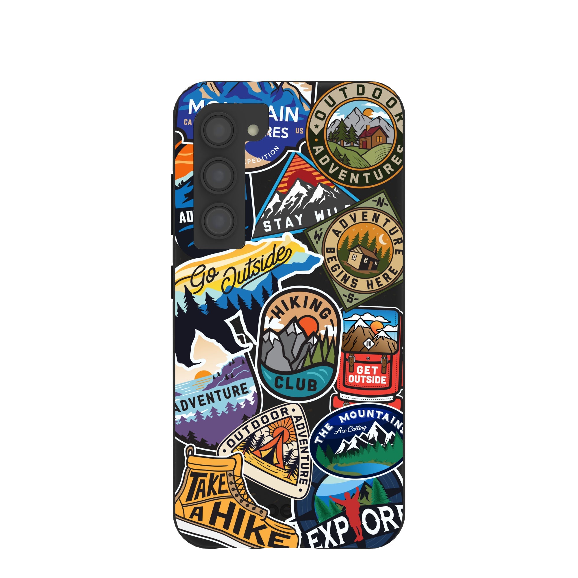 Black Trail Stickers Samsung Galaxy S23 Case Refurbished - Pela Case refurbished available on Cerqular