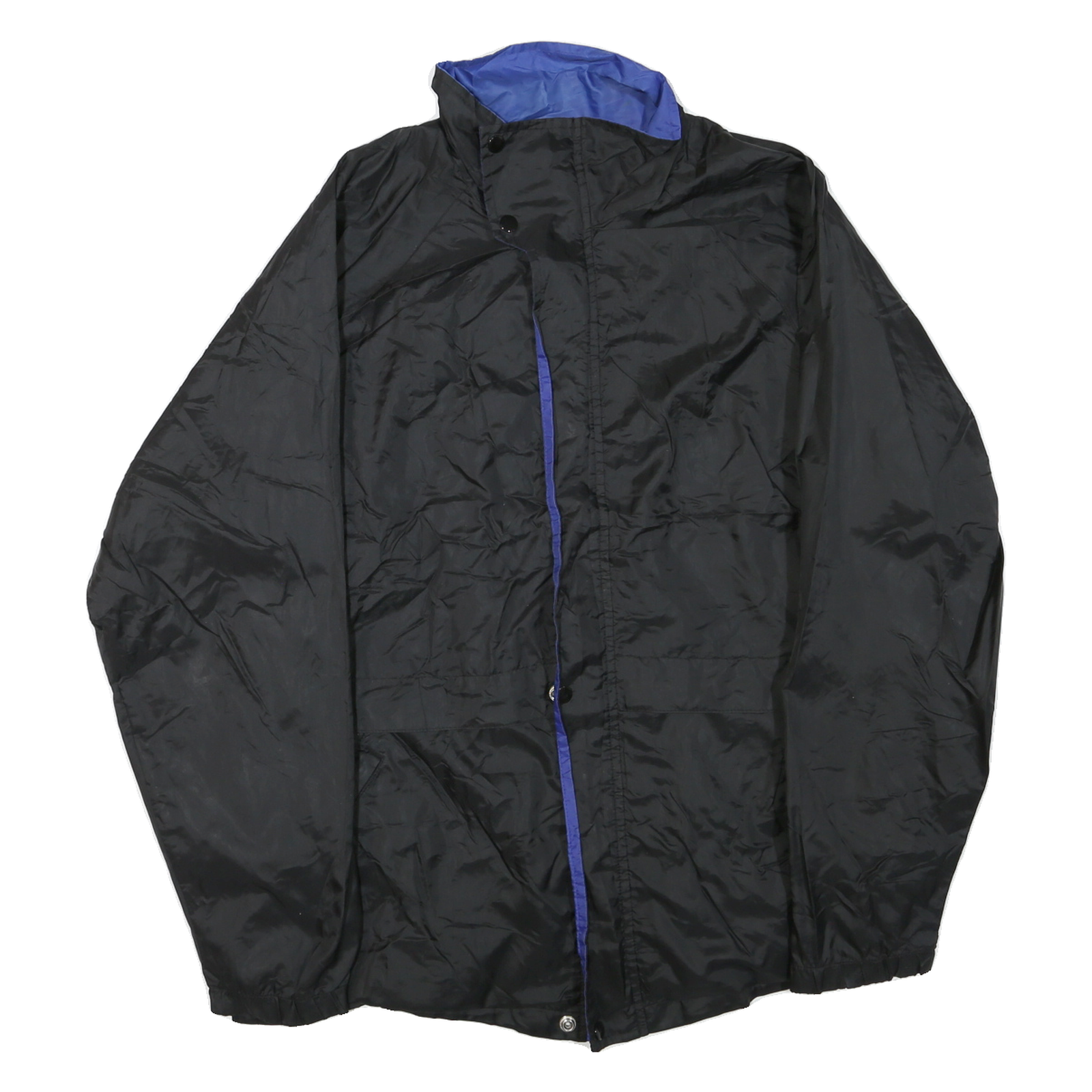 Mens Black & Blue Outdoor Jacket M Polyester Blend Microfibre Plain Zip Stand-Up Refurbished - N/A refurbished available on Cerqular