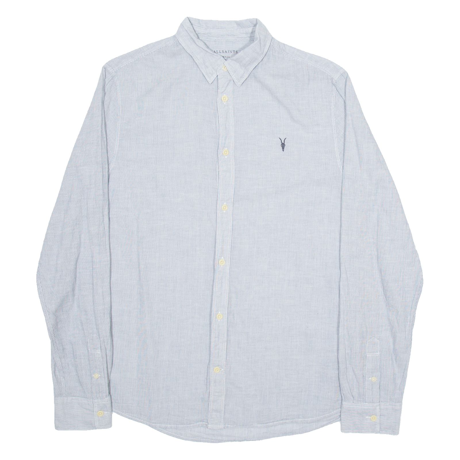 ALL SAINTS Mens Plain Shirt Grey Long Sleeve S Refurbished - N/A refurbished available on Cerqular
