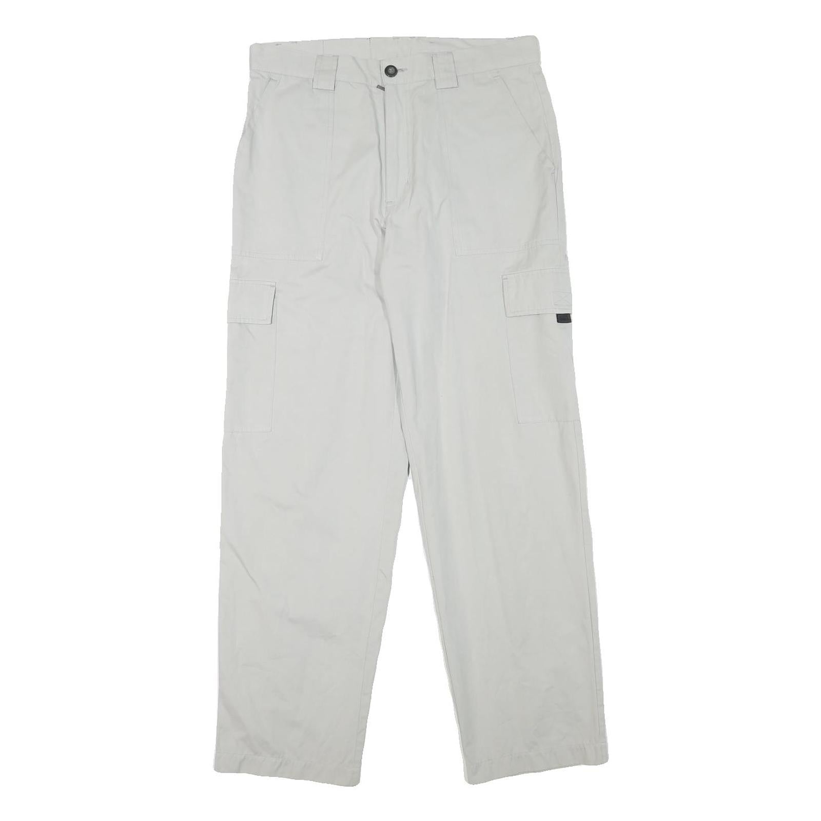 Mens White Regular Fit Cargo Trousers W31 L30 Polyester Blend Zip Closure Refurbished - N/A refurbished available on Cerqular