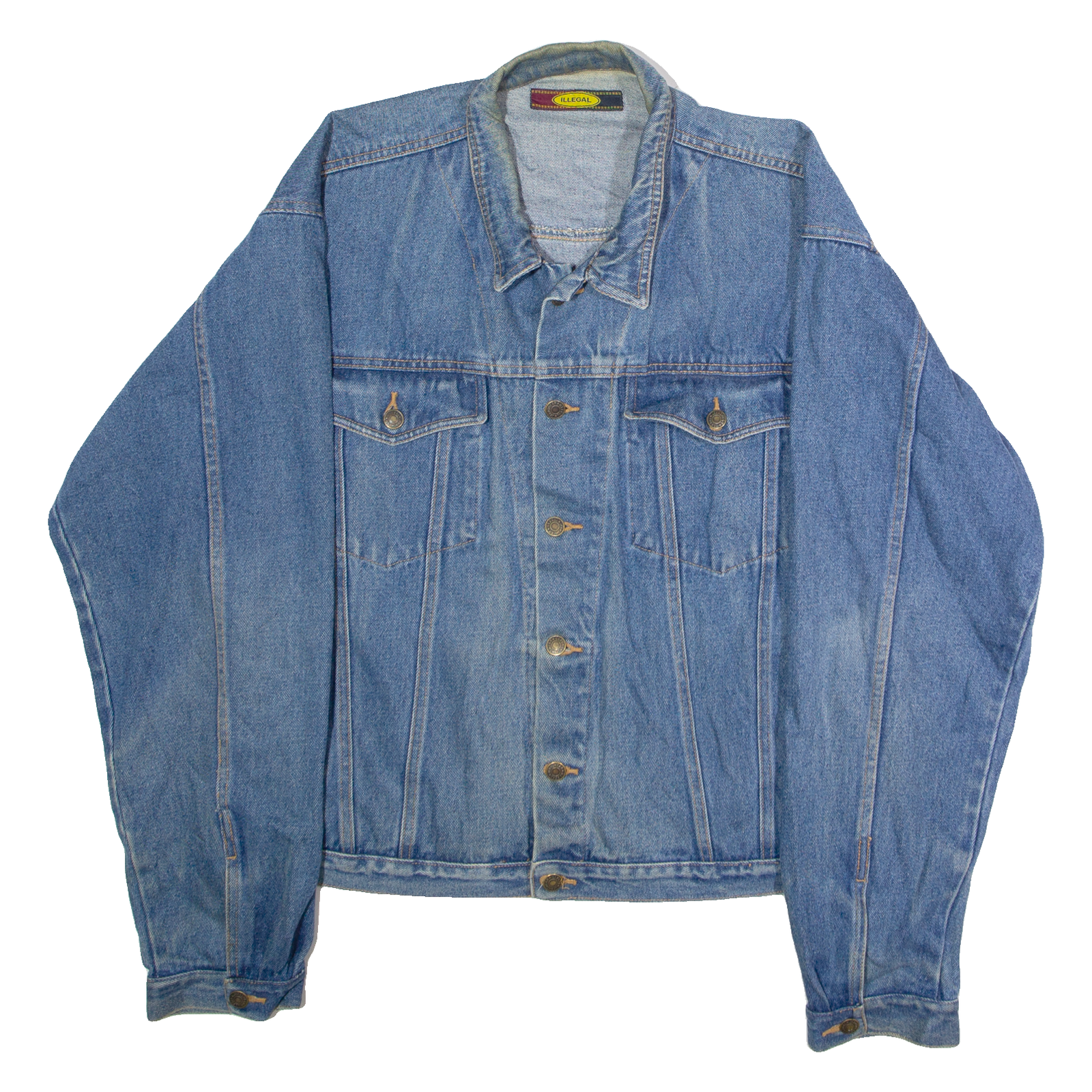 ILLEGAL Mens Denim Jacket Blue 90s XL Refurbished - N/A refurbished available on Cerqular